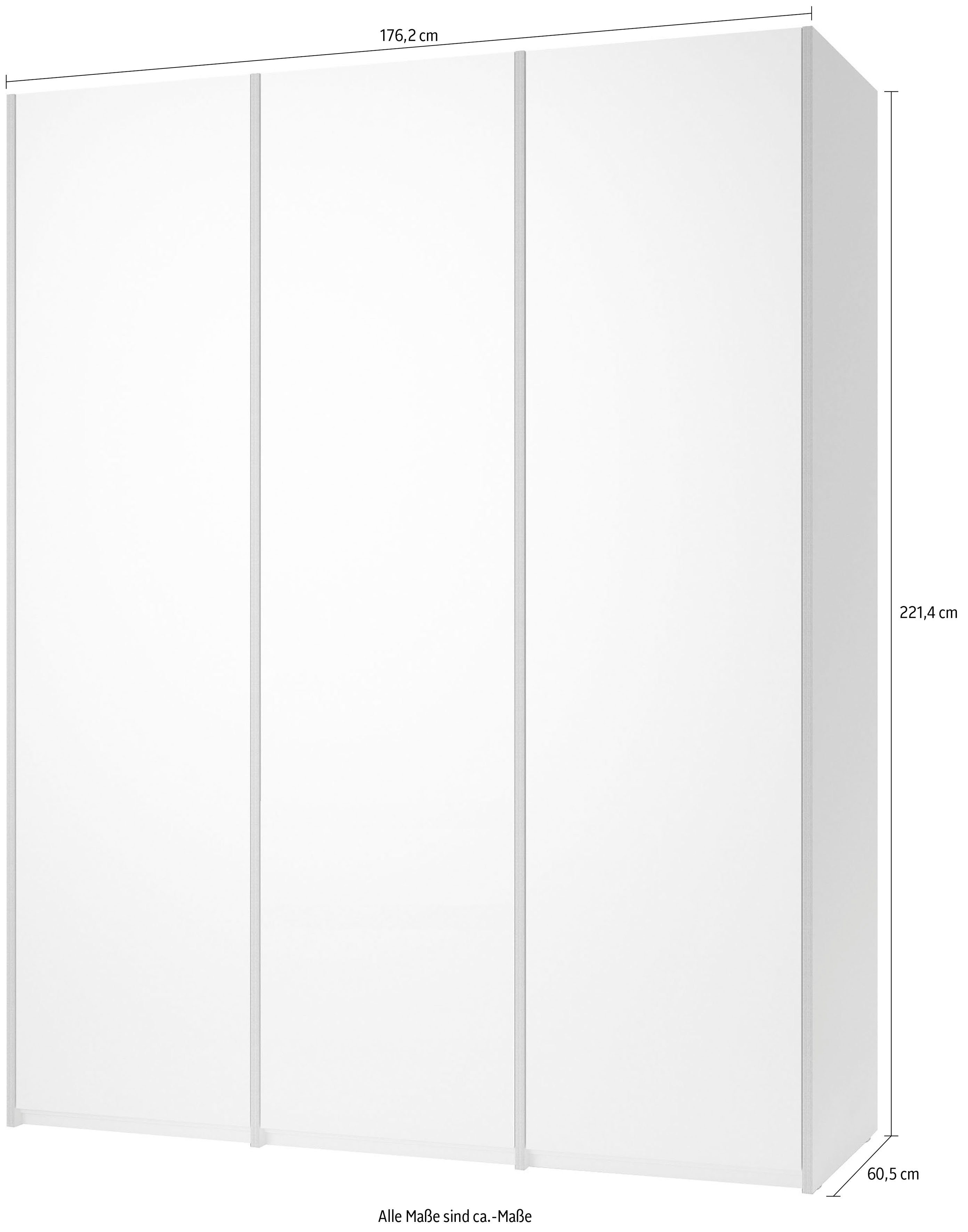 Müller SMALL Variante Modular inklusive Plus 3 kleiner weiß/birke Kleiderstangen | 6 LIVING Drehtürenschrank weiß/birke
