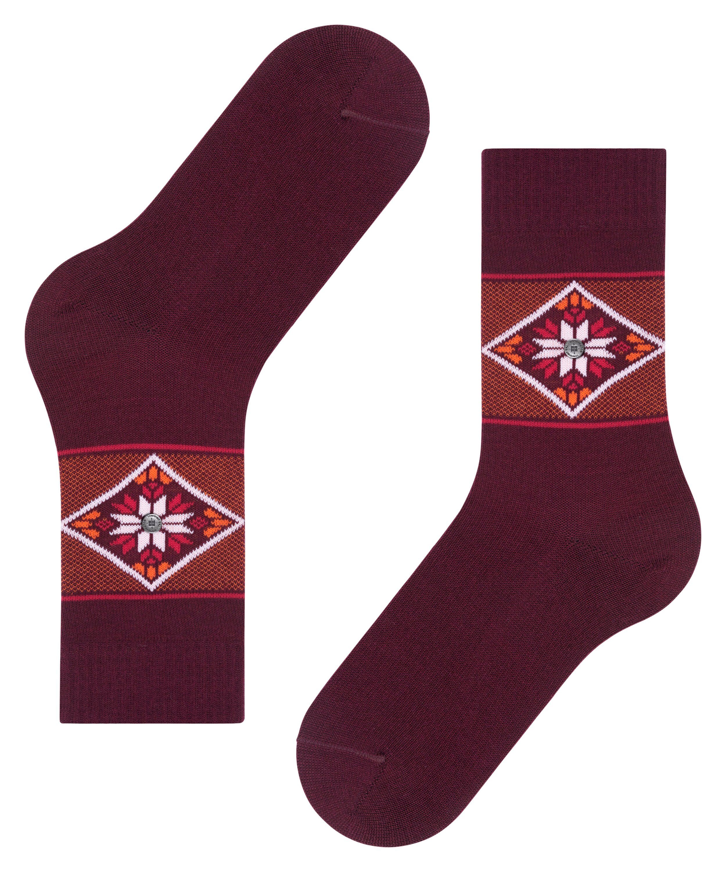 (1-Paar) Retro Burlington bordeaux (8100) Ski Socken