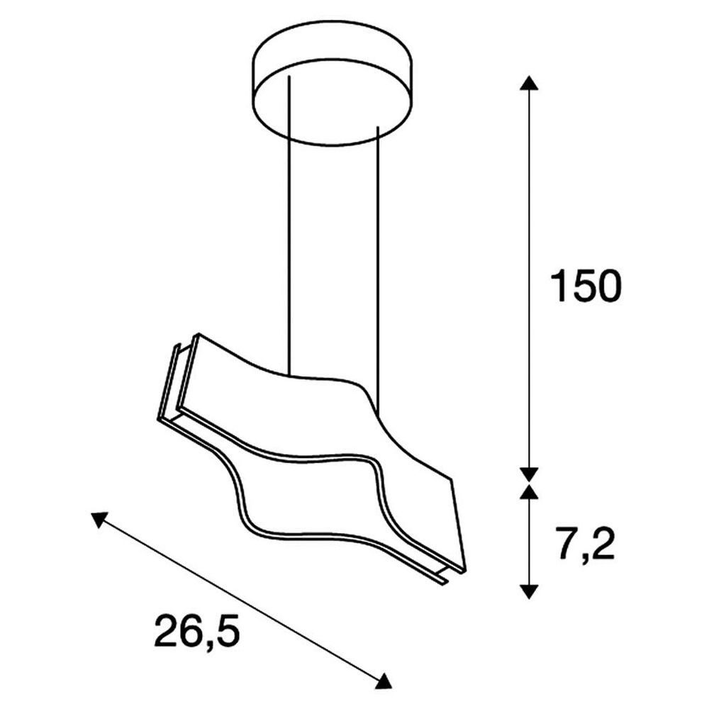 SLV Pendelleuchte Edle LED Pendelleuchte Wave Pendant in messing, LED