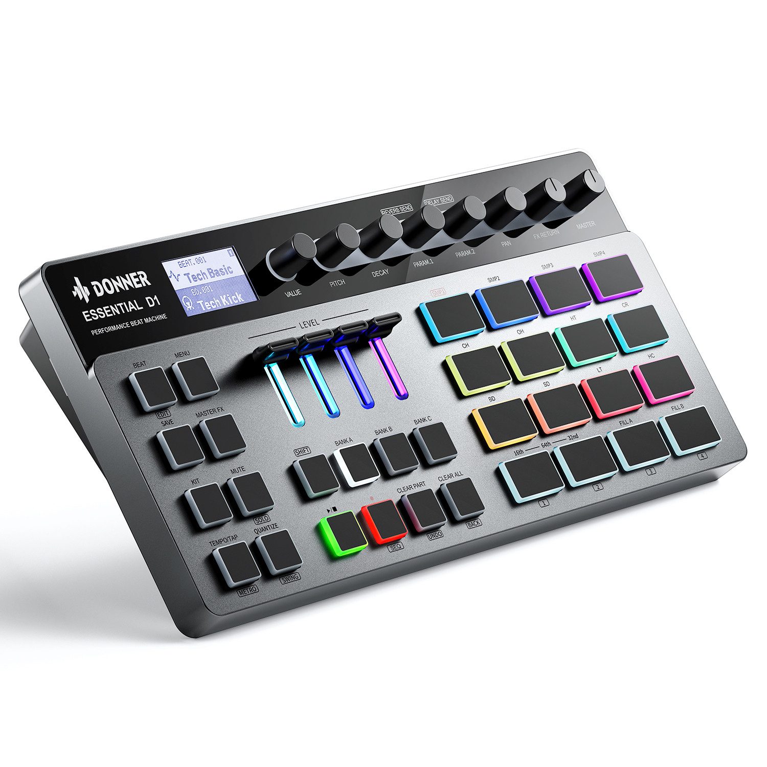 Donner Synthesizer Essential D1 Performance Beat Machine Drumcomputer donner-synthesizer-essential-d1-performance-beat-machine-drumcomputer