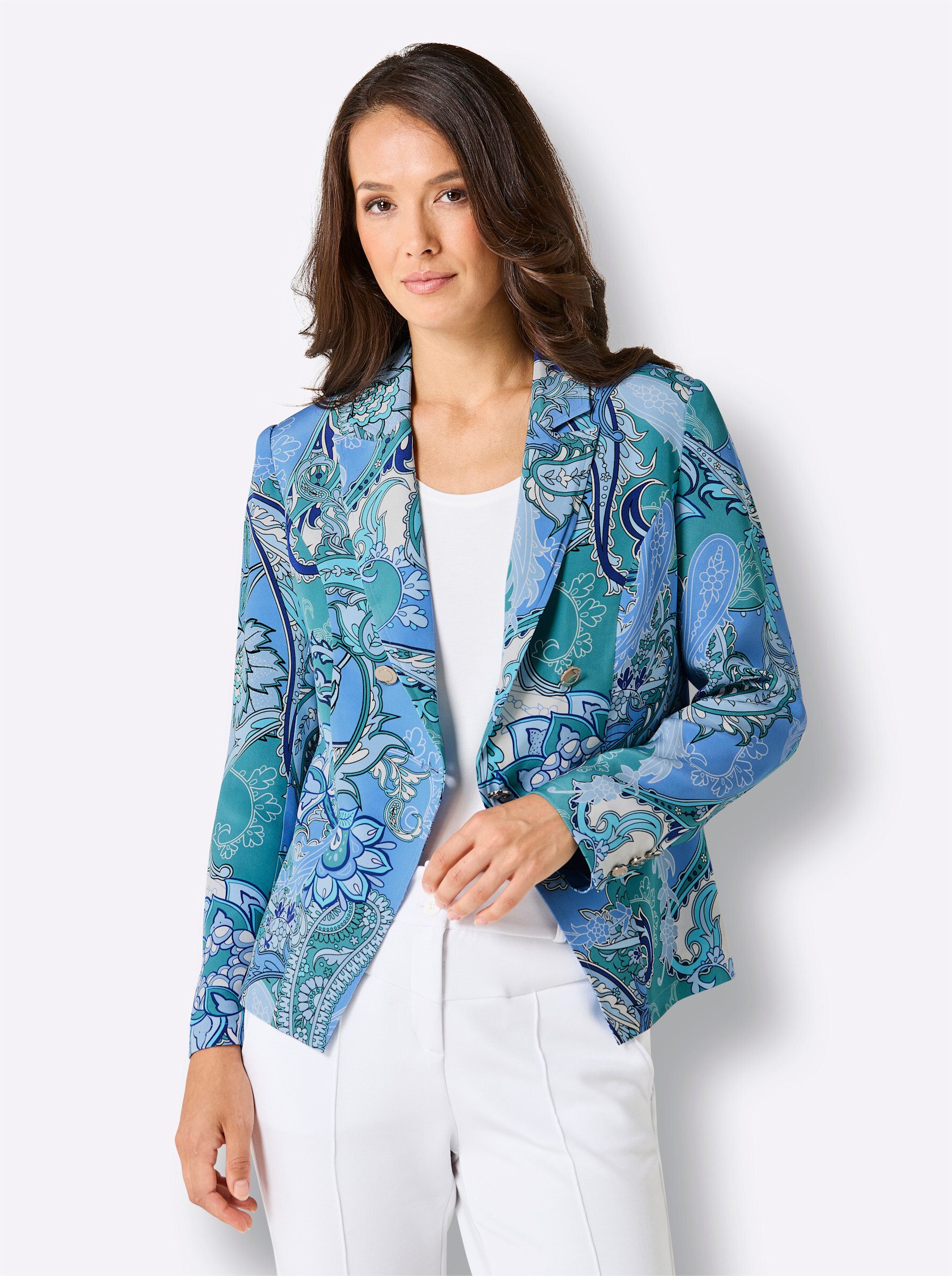 creation L Blusenblazer Seiden-Blazer Langarm