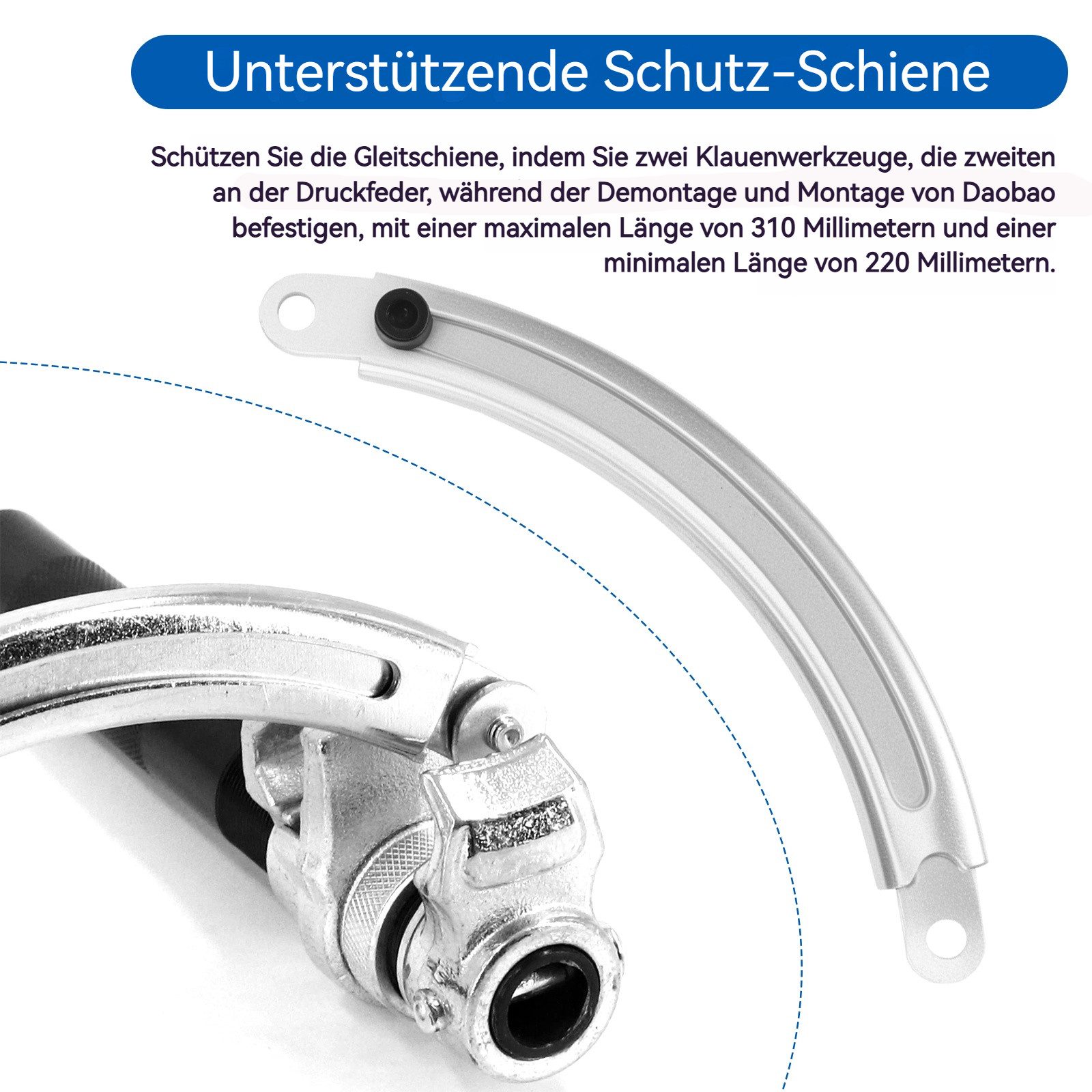BlingBin Demontagewerkzeug 2tlg Universal Federspanner KFZ Auto Profi Feder Spanner Stossdämpfer, B: 2 cm, (1er Set, 3-tlg., 3tlg), Tuning & Tieferlegung, Spann – Bild 5 von 5