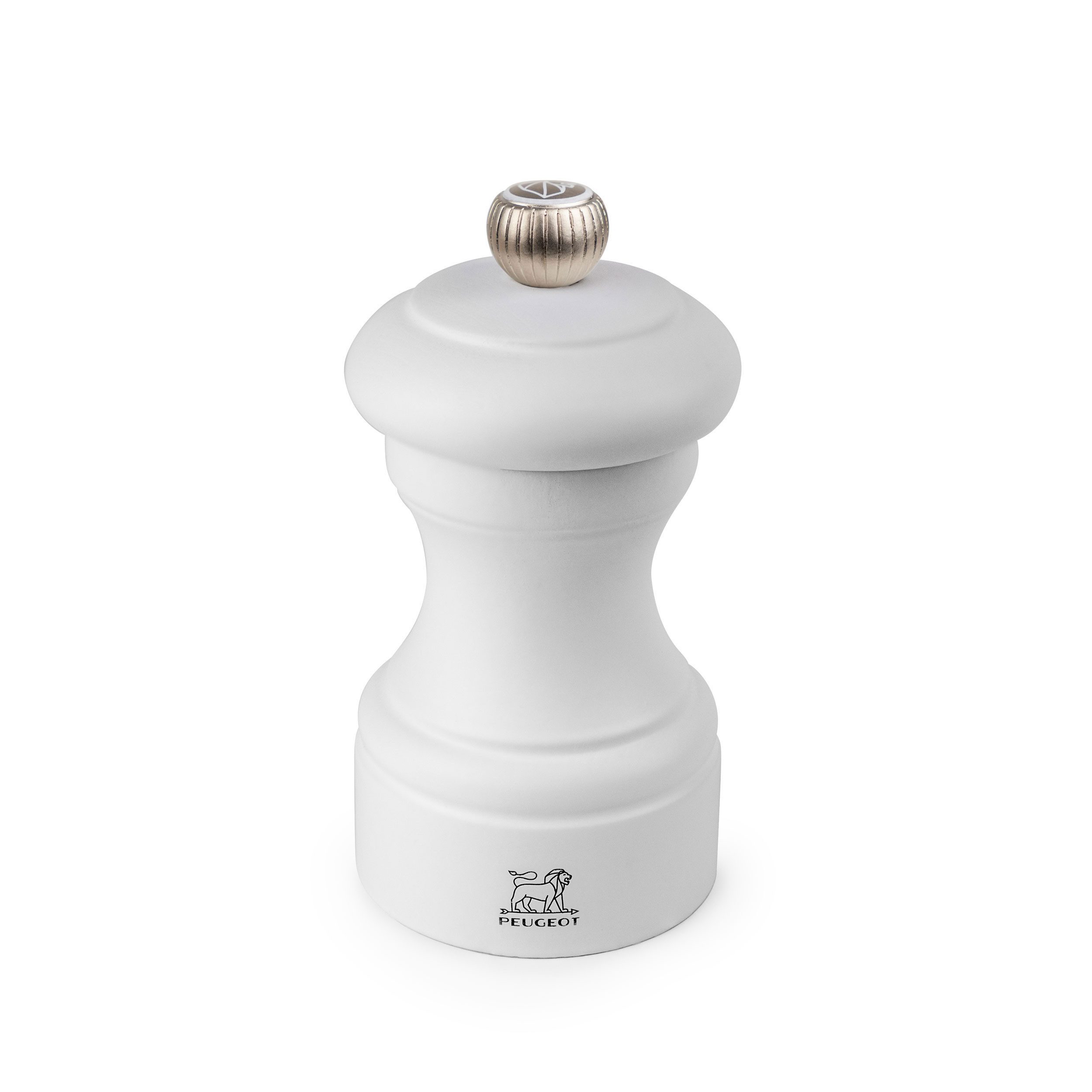 Salzmühle BISTRO 10cm Weiß Buchenholz Stahlmahlwerk Manuell Manuell