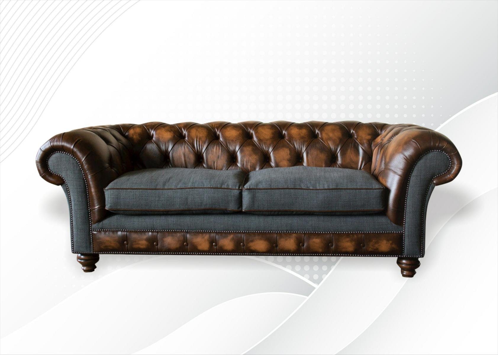 JVmoebel Chesterfield-Sofa, Chesterfield 3 Sitzer Design Sofa Couch 220 cm
