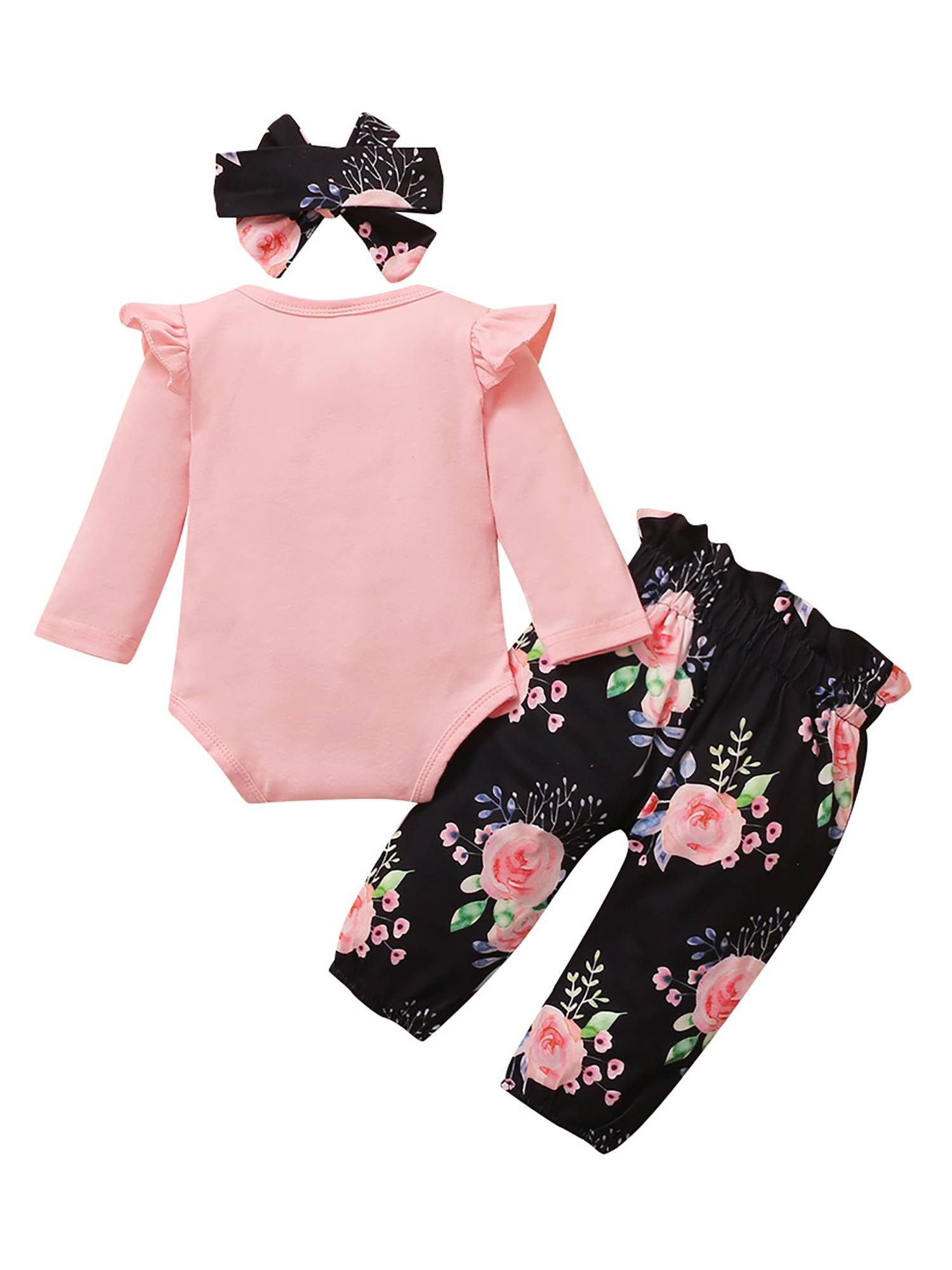 LAPA Leggings Baby Haarband Shirt, 3-teilig & Blumendruck-Set, Mädchen Schwestern