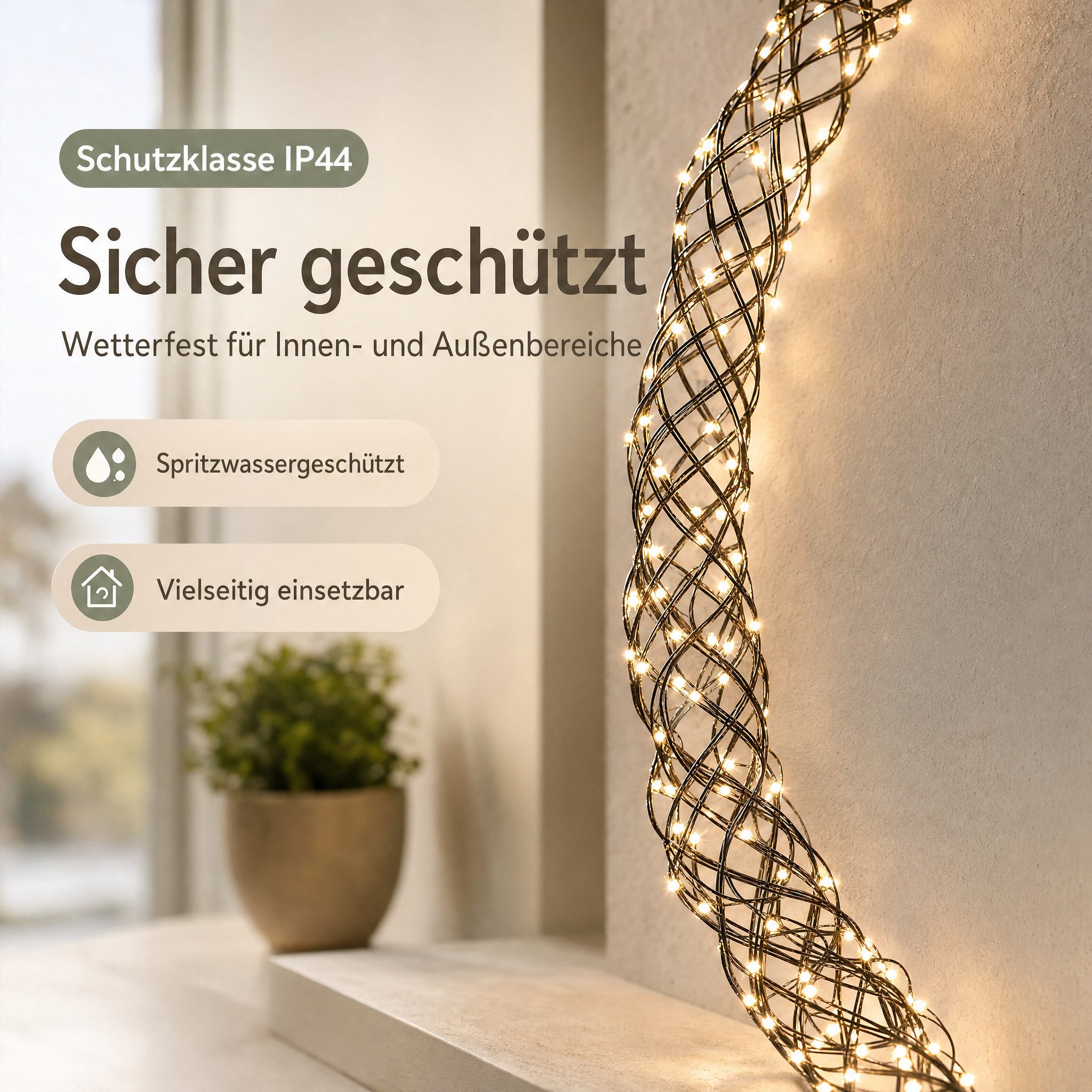Northpoint Dekokranz XXL LED Lichtkranz 50cm 1000 LEDs Timer IP44 – Bild 3 von 5