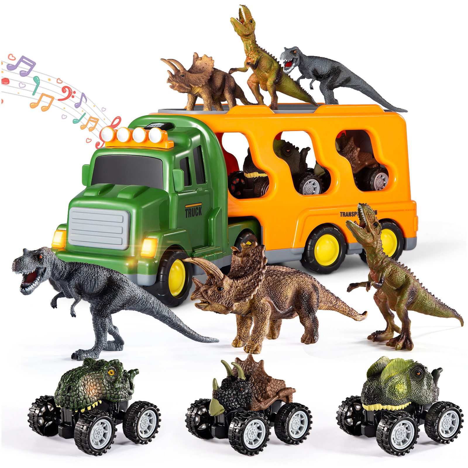 TEMI Spielzeug-Auto Dinosaurier Truck Spielzeug Mit 3 Dino Figuren Und 3 Mo günstig online kaufen