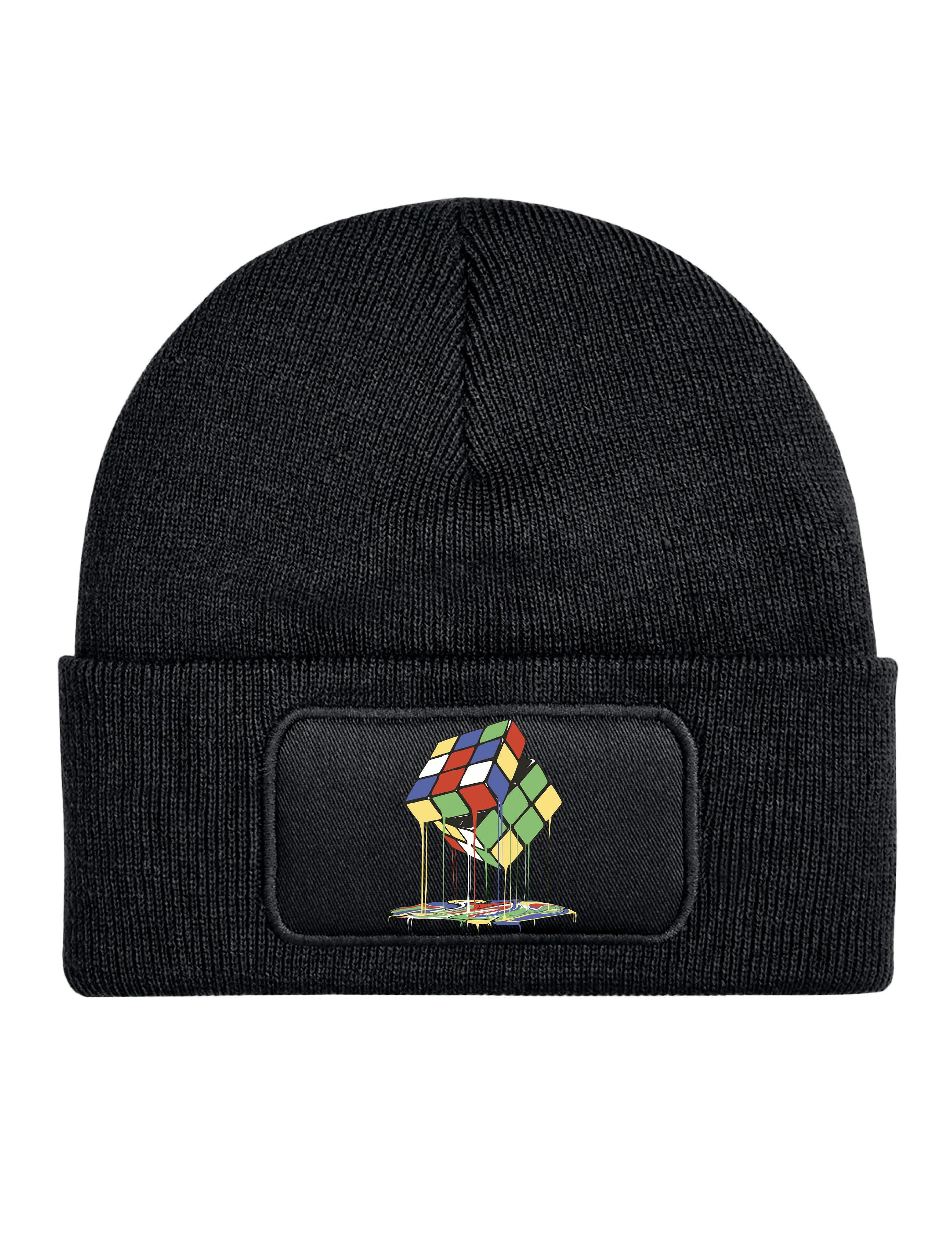 Youth Designz Beanie Unisex Kinder Beanie Mütze ZAUBERWÜRFEL Bunter Würfel Print Geschenk mit lustigem Aufdruck für Jungen und Mädchen Statement
