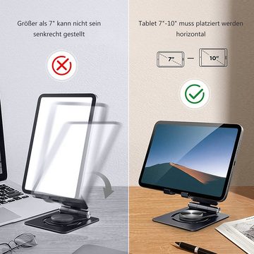 GelldG Tablet Ständer Verstellbare, 360° Drehbarer Faltbar Tisch Halter Handy-Halterung