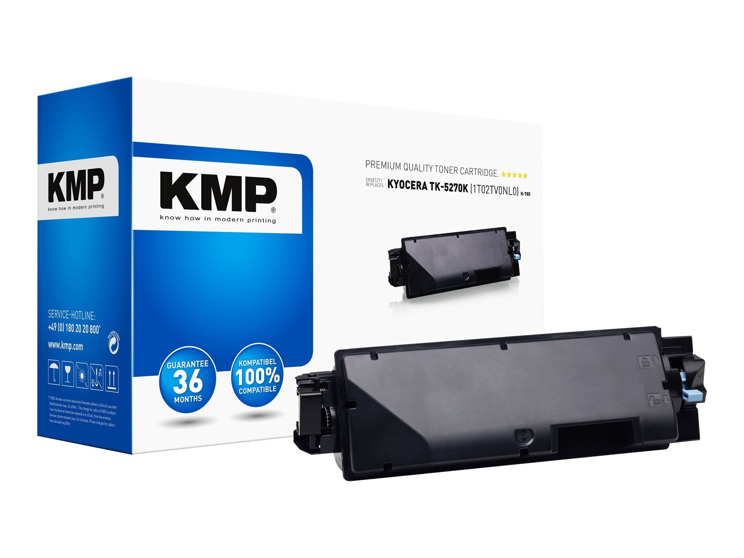 KMP Tonerkartusche KMP Toner Kyocera TK-5270K/TK5270K black 8000 S. K-T85 remanufactured