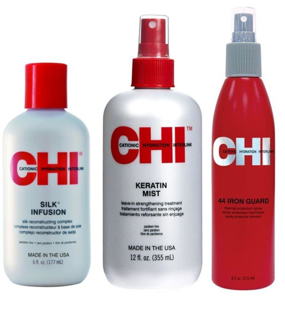 CHI Haarpflege-Set Infra Keratin Mist + Chi Iron Guard + Silk Infusion, Set, 3-tlg.