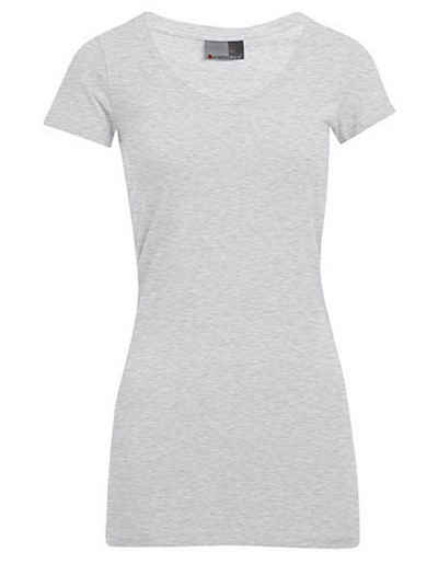 Promodoro T-Shirt »1er/2er/3er-Pack weiches Damen Slim Fit T-Shirt mit V-Neck Ausschnitt - 180 g/m² Stretch Jersey« (1-tlg) XS bis 3XL, länger geschnitten