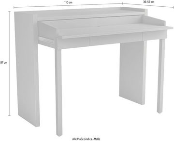 Woodman Schreibtisch Desk 16, skandinavisches Design, Home Office, praktisch ausziehbar