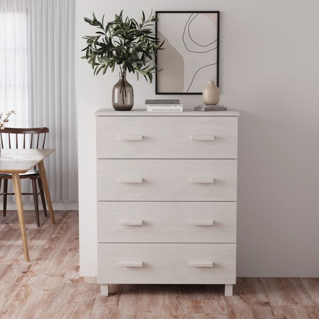 vidaXL Sideboard Sideboard HAMAR Weiß 79x40x103,5 cm Massivholz Kiefer (1 St)