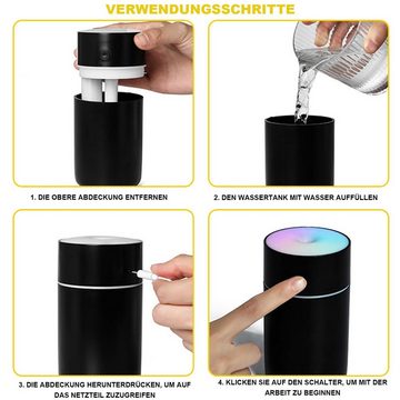 MAGICSHE Luftbefeuchter mit farbigem Kühler Mini USB-Luftbefeuchter wiederaufladbar, 0,23 l Wassertank