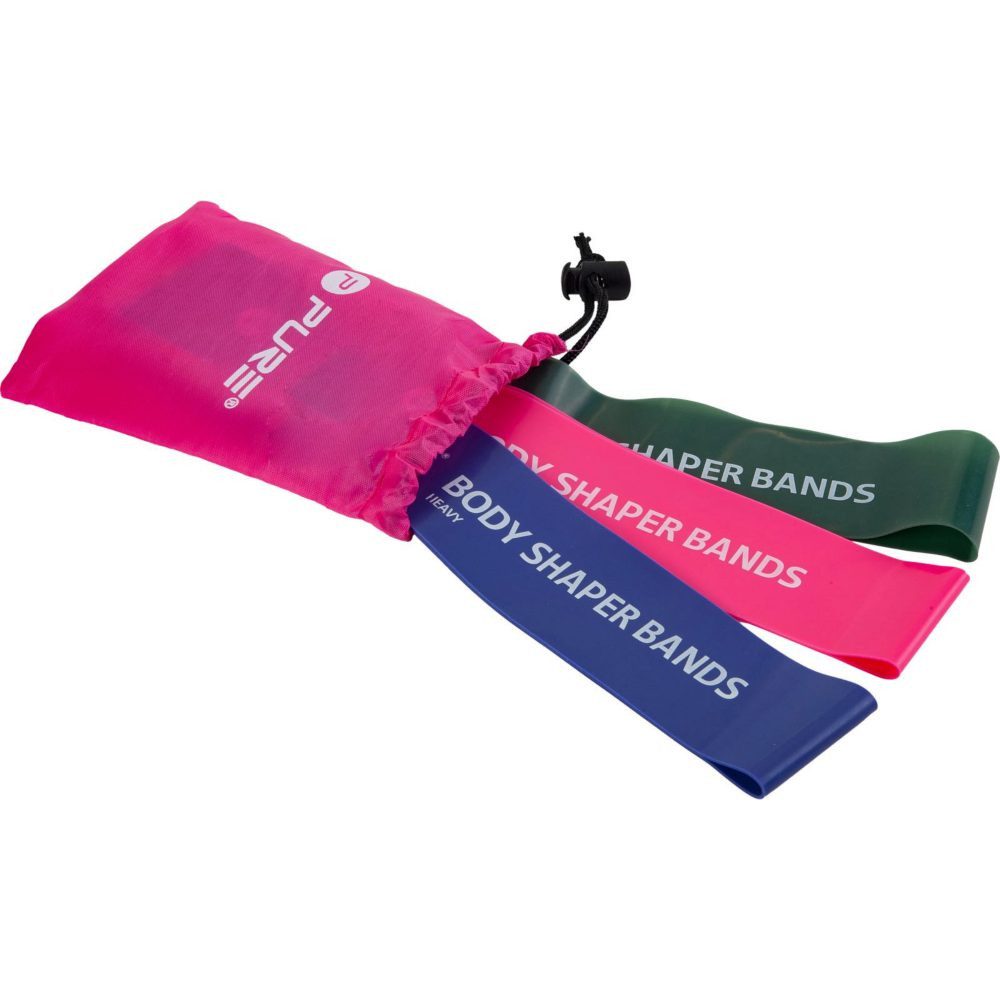 Pure 2 Improve Widerstandsband Set (grün,pink,violett) - 3 Stück Fitnessband