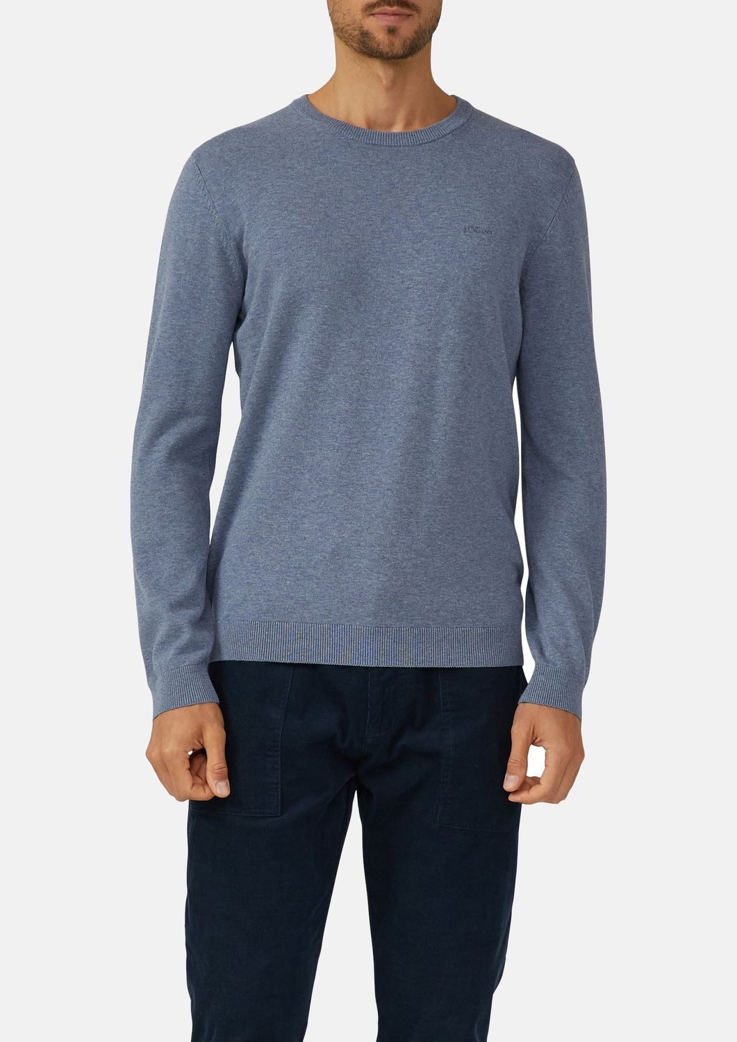 s.Oliver Rundhalspullover Basic (1-tlg) Feinstrick-Komfort mit Logo-Detail günstig online kaufen