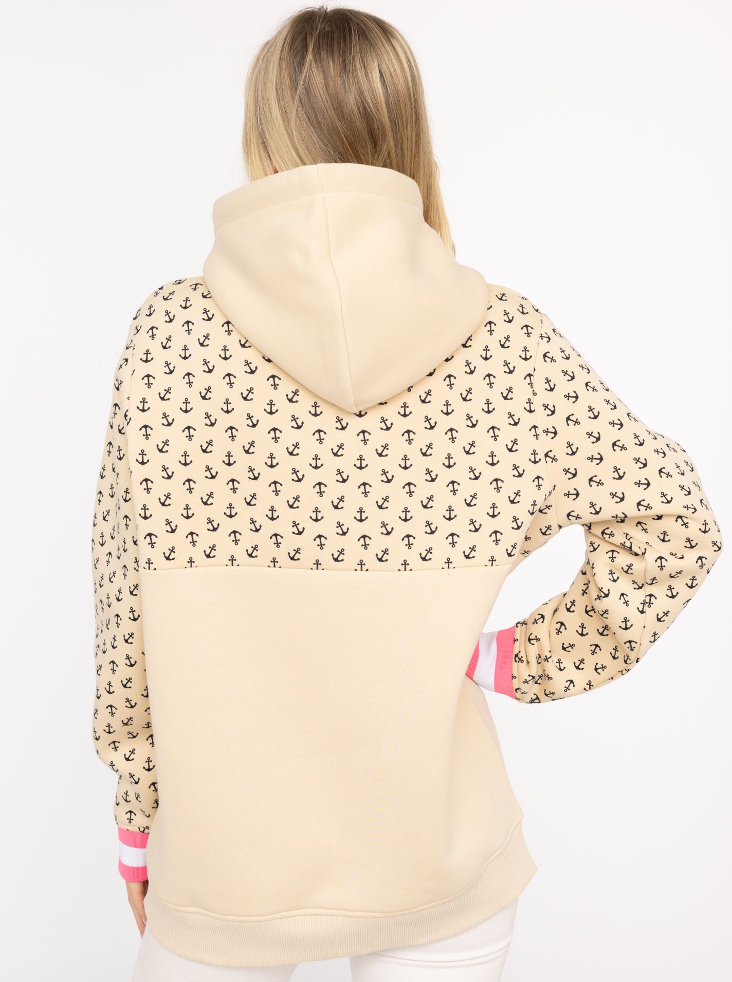 Zwillingsherz Hoodie "Kleine Anker" bedruckt, Rippenbündchen, günstig online kaufen