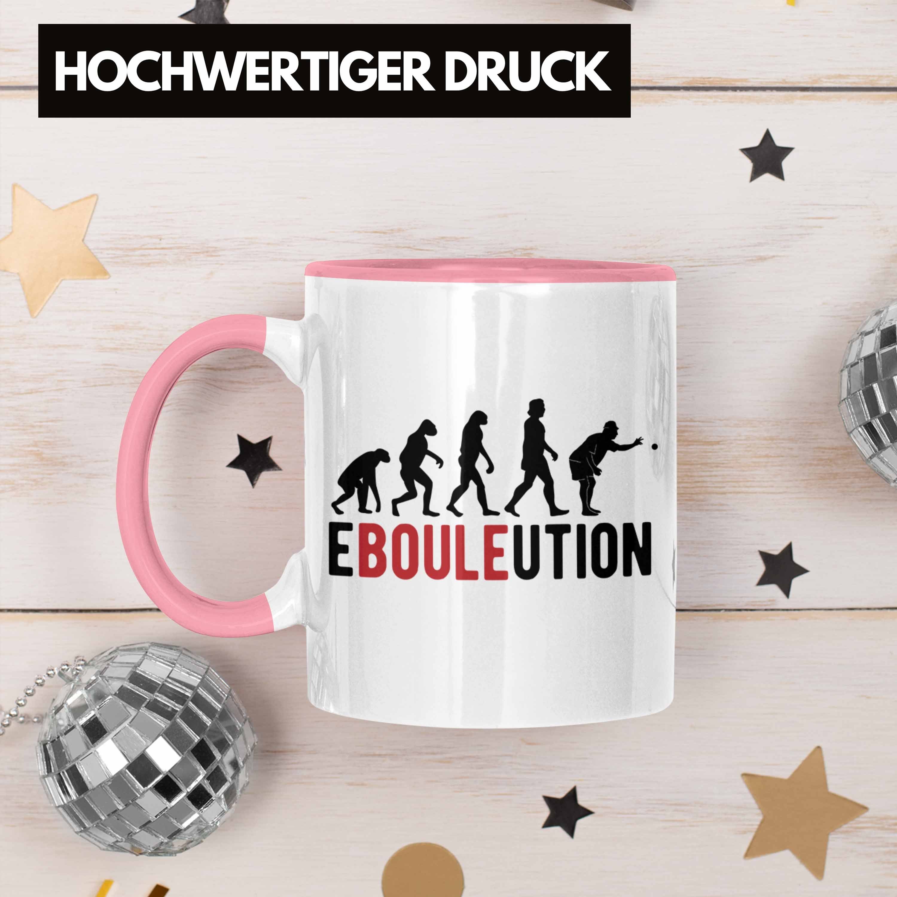 Trendation Tasse Boule Tasse Geschenk Pétanque Boule-Spieler Geschenkidee Ebouleution Rosa