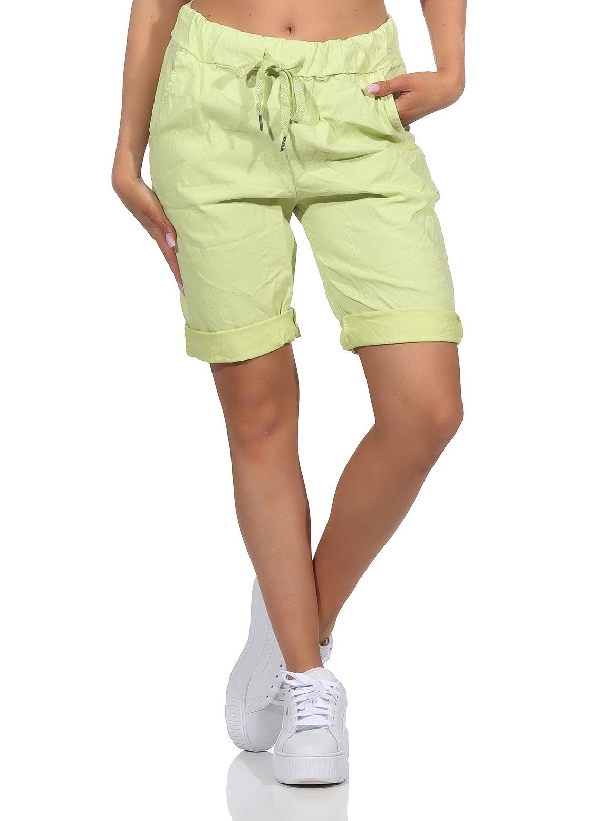 Aurela Damenmode Chinoshorts Kurze Damen Sommerhose Chino Shorts Jeans Bermuda