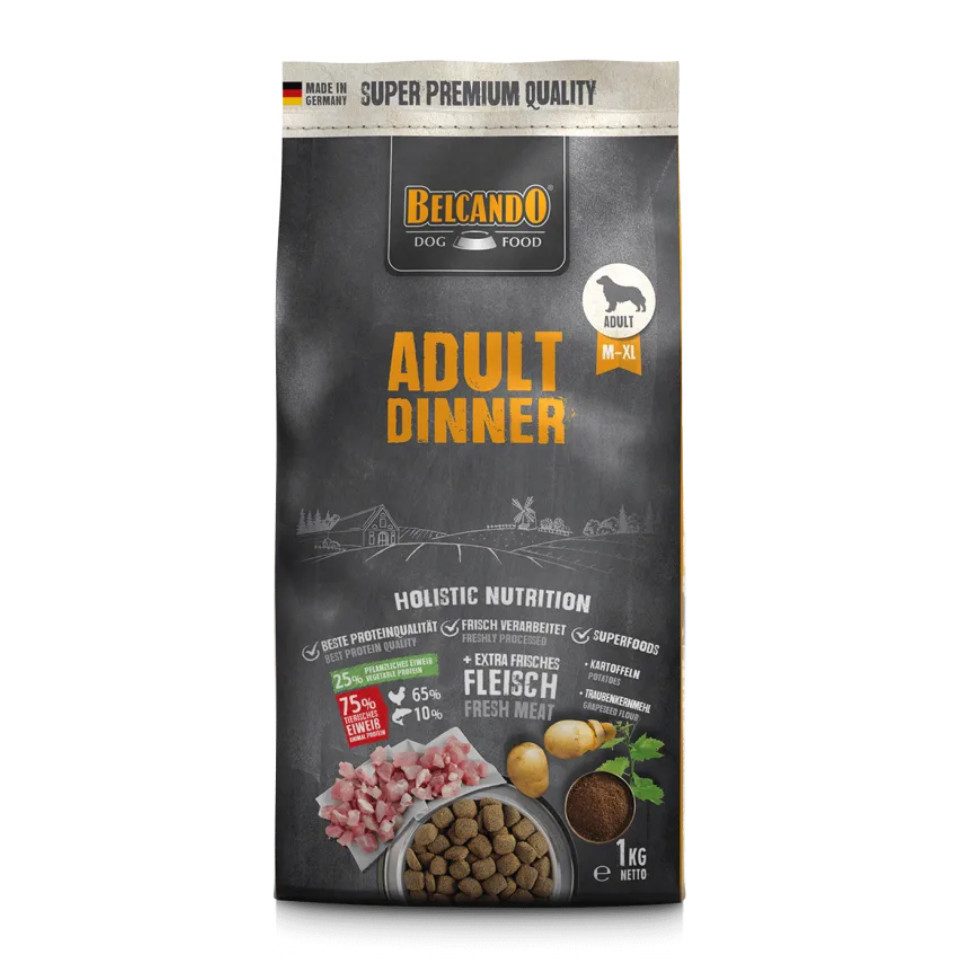 Belcando Adult Dinner - besonders gut verträgliches Trockenfutter mit Geflügel, Trockenfutter für: Hunde von Belcando
