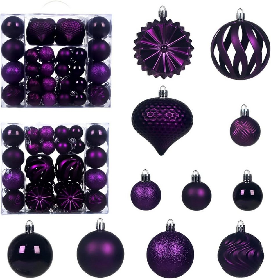 Sorvyzxn Weihnachtsbaumkugel 48-teiliges Set mit bemalten Weihnachtskugeln, Geeignet für Weihnachtskränze und Weihnachtsbaumdekoration