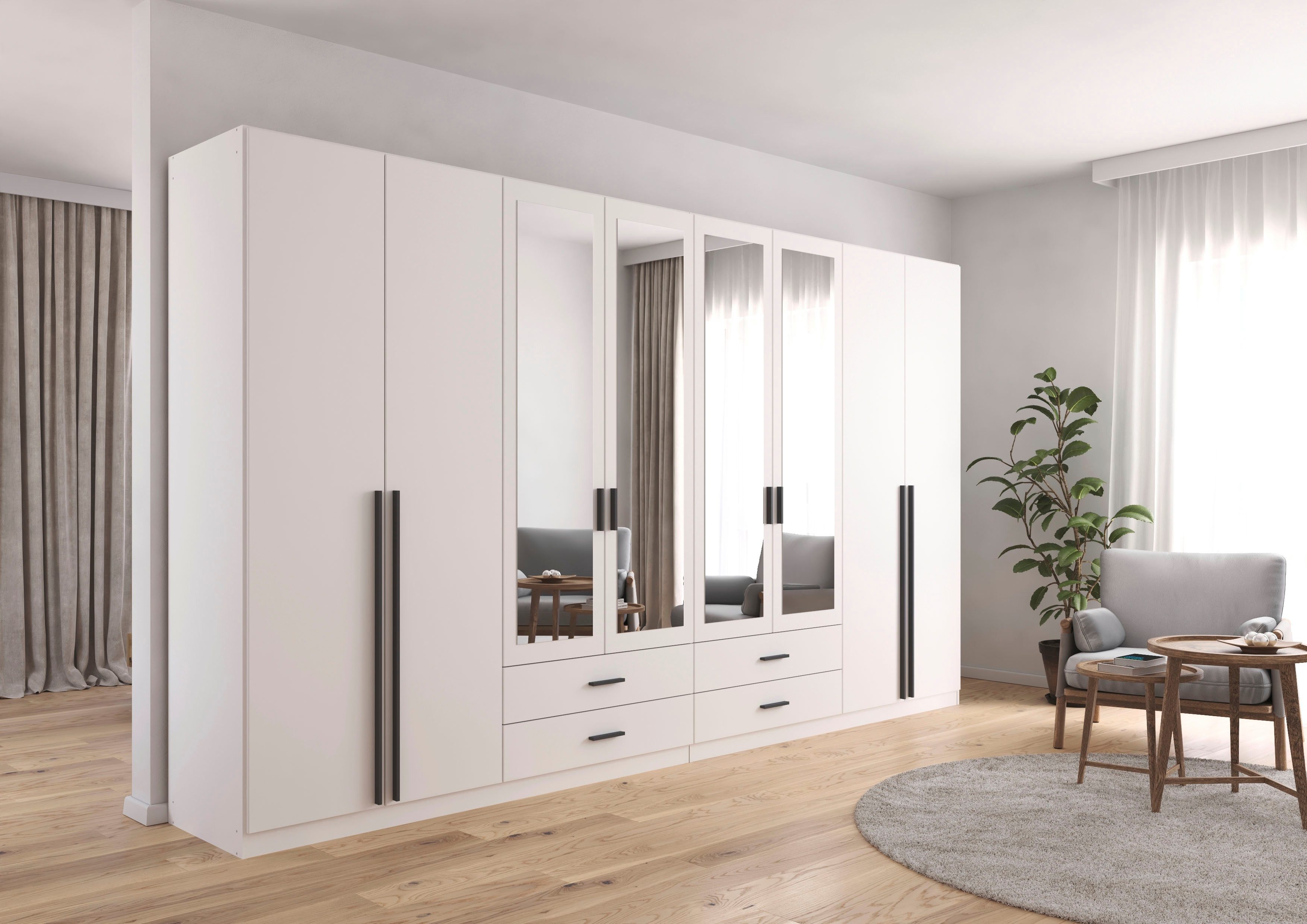 rauch Kleiderschrank Schrank Garderobe Ankleide GAMMA Breiten 91/136/181/226/271/315/360 cm (in 3 Ausstattungen BASIC/CLASSIC/PREMIUM (inkl. SOFT-CLOSE-Funktion – Bild 2 von 5