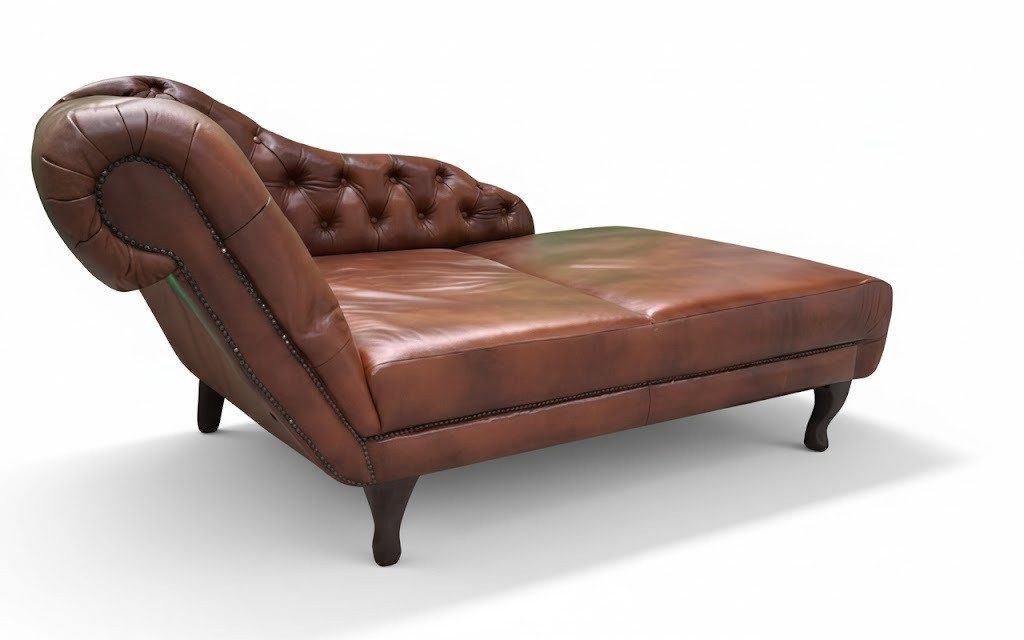 Xlmoebel Chaiselongue Chesterfield Chaiselongue elegante Relaxliege aus Leder Sofort, Hergestellt in Europa