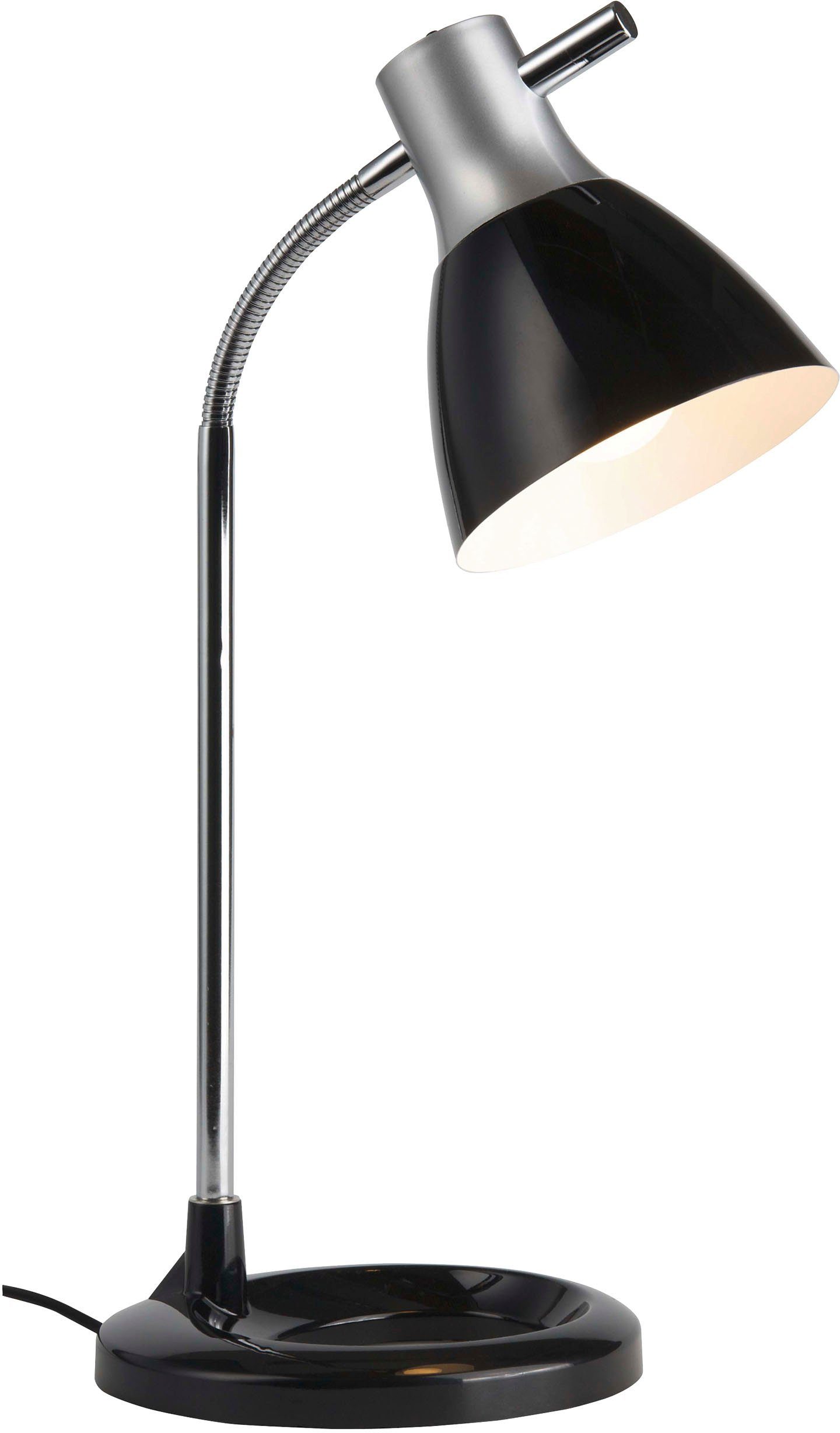 silber/schwarz Tischleuchte A60, für passend Lampe Beleuchtung für, 40W, E27, Brilliant jede Tischleuchte Jan, geeignet Wohnung 1x Jan