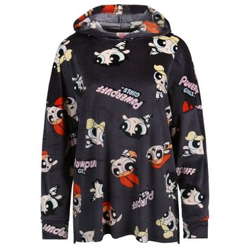 Sarcia.eu Pyjama Powerpuff Damen-Pyjama in Graphit, lange Ärmel, warm, mit Kapuze L