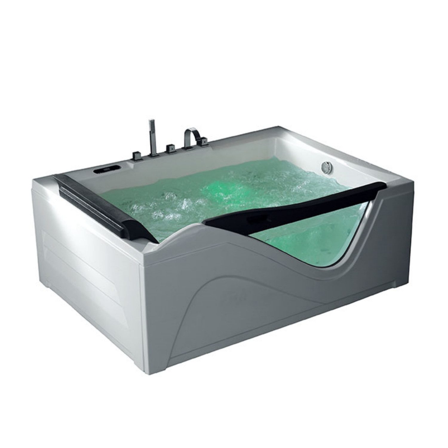 Duwilux Whirlpool-Badewanne XL Whirlpool Hampton 180x130 Badewanne Whirlwanne VOLLAUSSTATTUNG, (1-tlg), Farblichttherapie