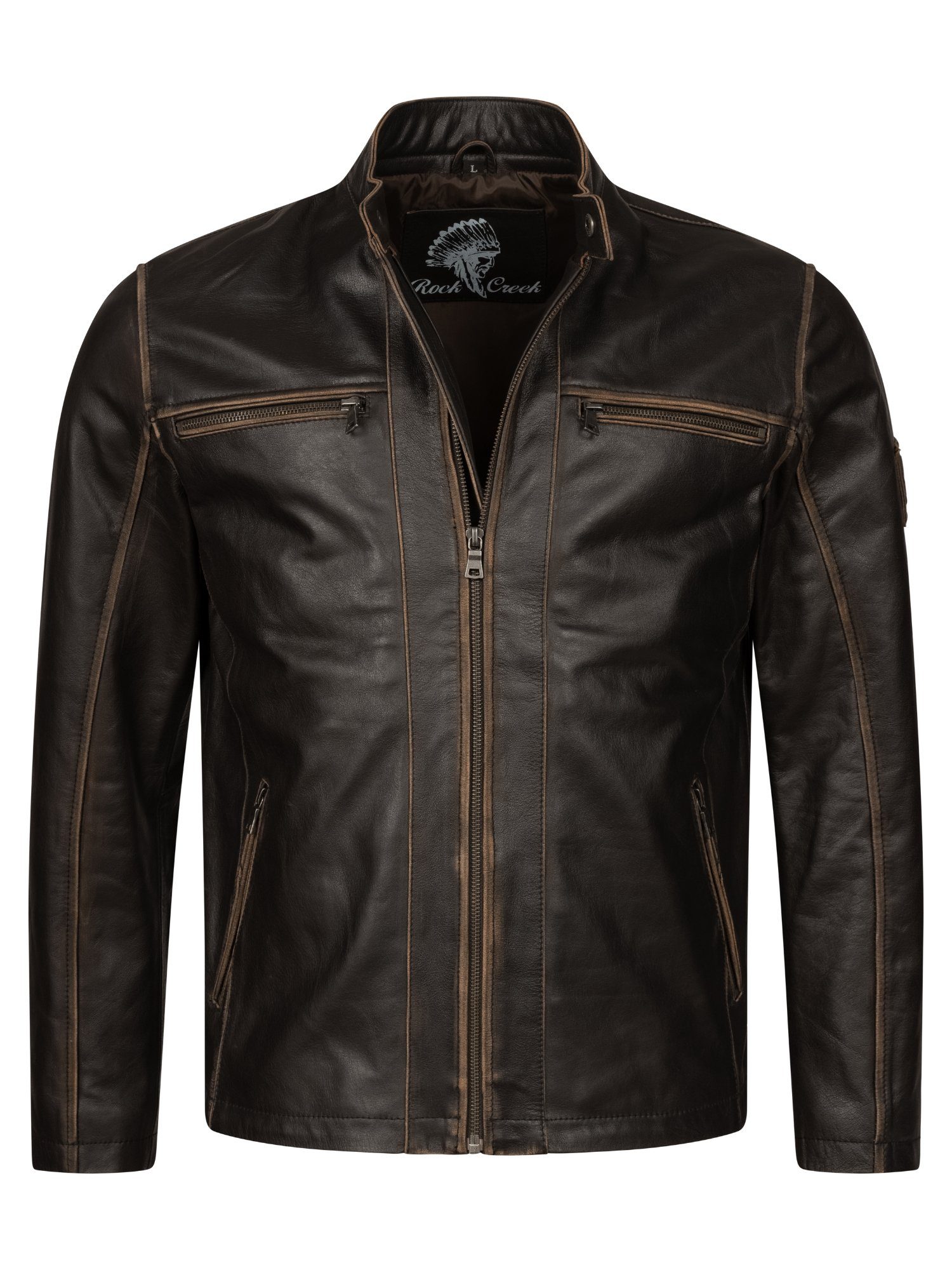 Rock Creek Lederjacke Herren Leder Jacke günstig online kaufen