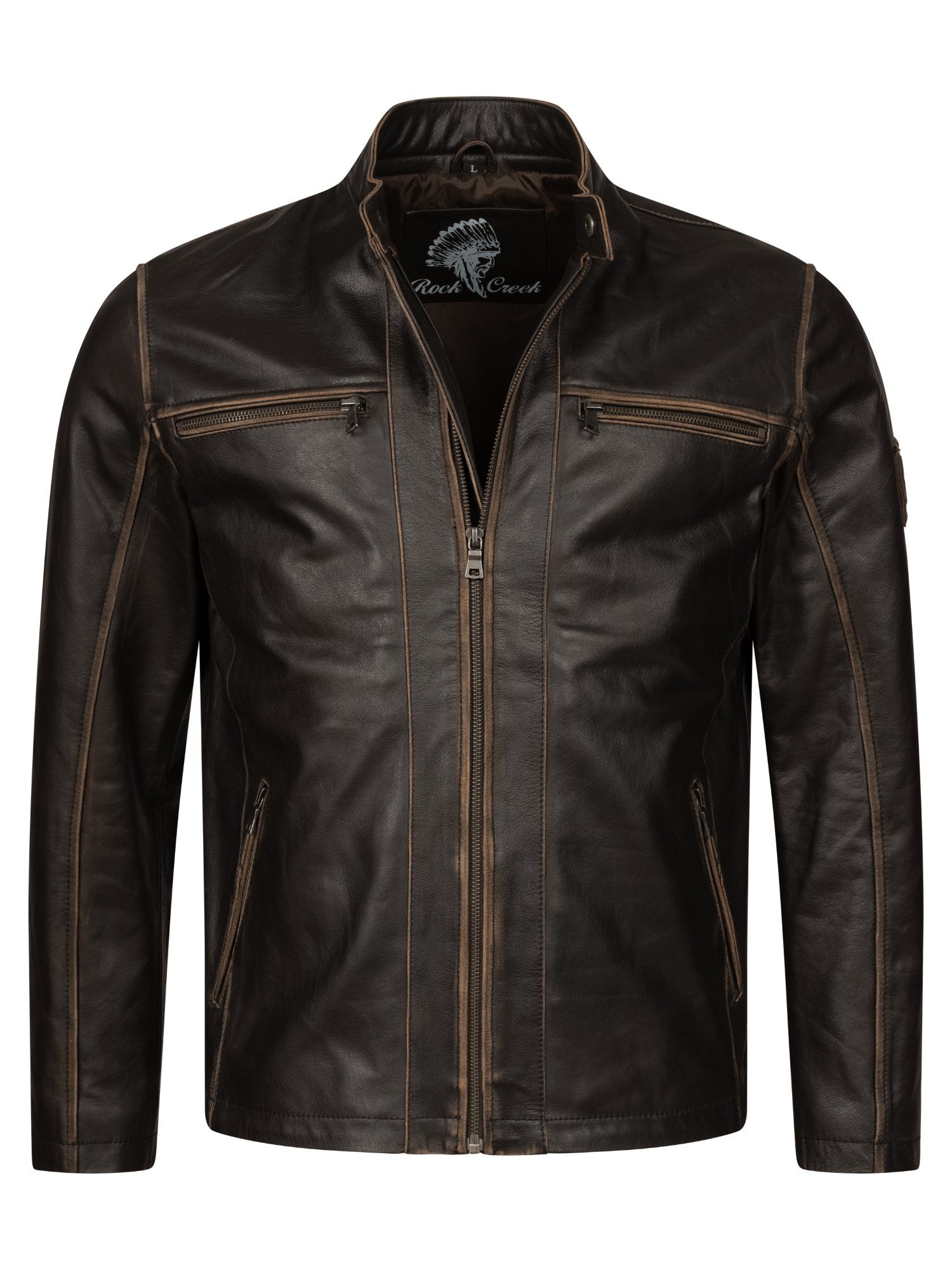 H-351 Jacke Lederjacke Herren Leder Creek Rock