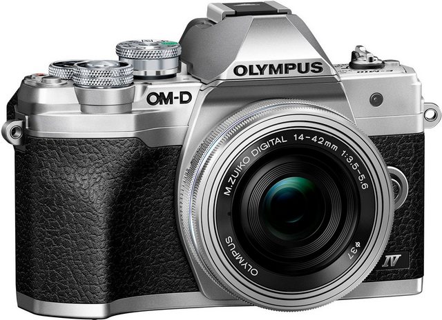 Olympus E M10 Mark IV Systemkamera (M.Zuiko Digital ED 14‑42mm F3,5 5,6 EZ Pancake, 20,3 MP, Bluetooth, WLAN (WiFi), BLS 50, F 5AC USB AC Adapter, USB cable, Shoulder Strap)  - Onlineshop OTTO