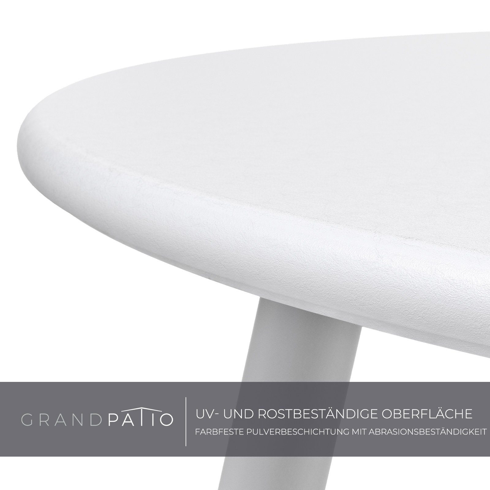 Grand patio Couchtisch Kleiner Couchtisch 44,9 cm, aus Metall, abnehmbar, Weiß