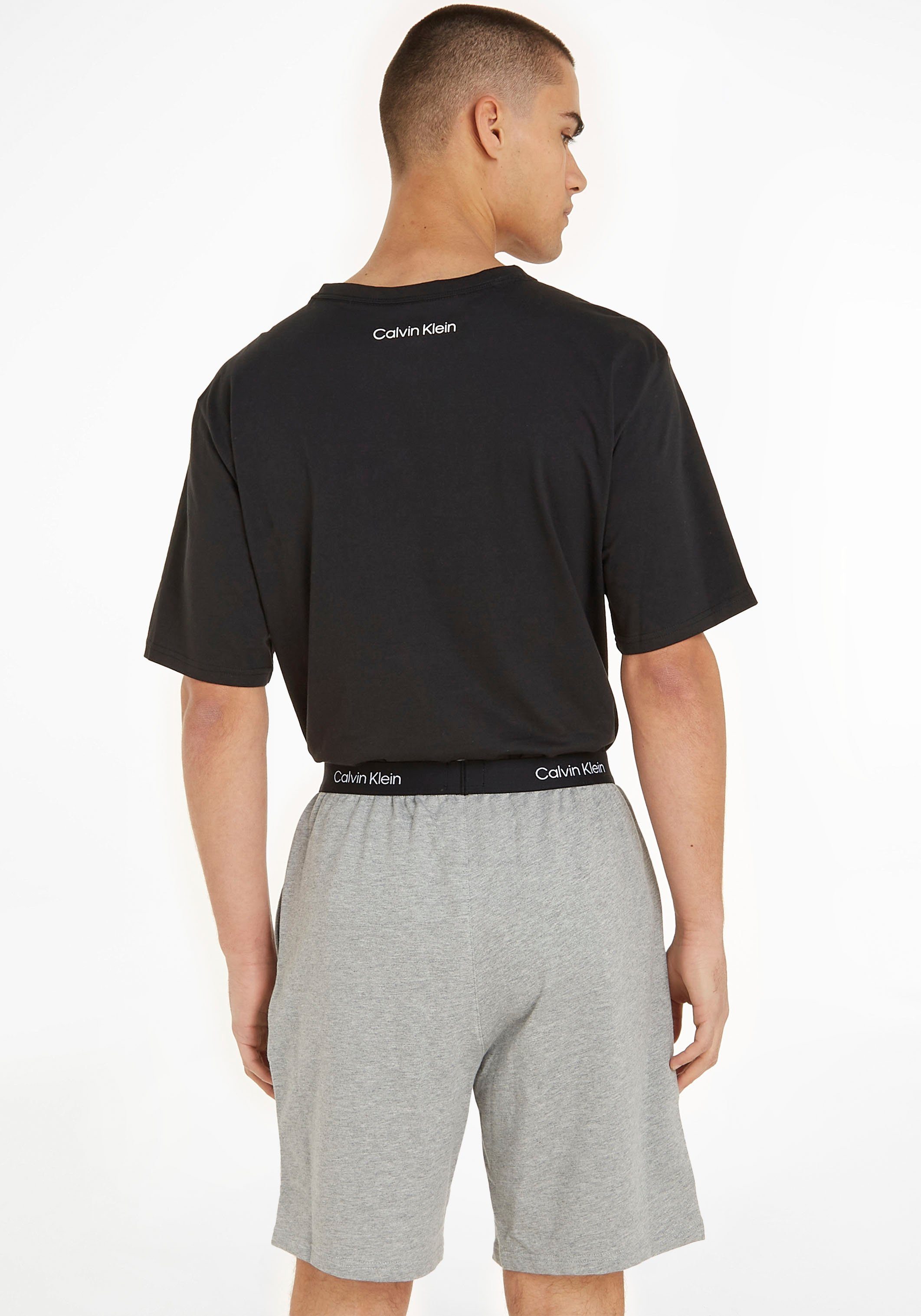 SLEEP SHORT GREY-HEATHER Calvin Logo-Elastikbund Klein mit Schlafshorts Klein Underwear Calvin