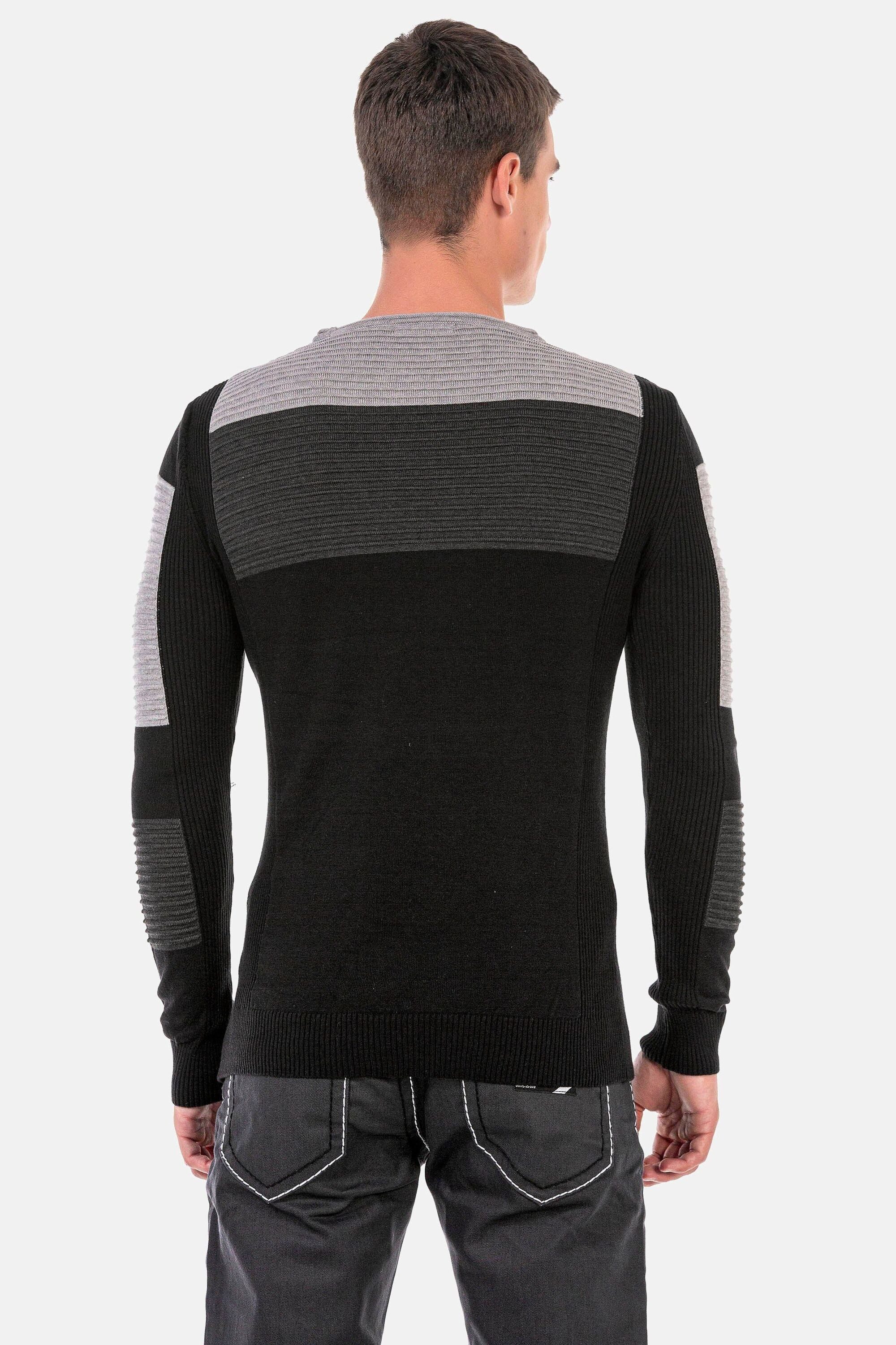Cipo & Baxx Rundhalspullover Pullover (1-tlg) in extravagantem Strickdesign, CP247