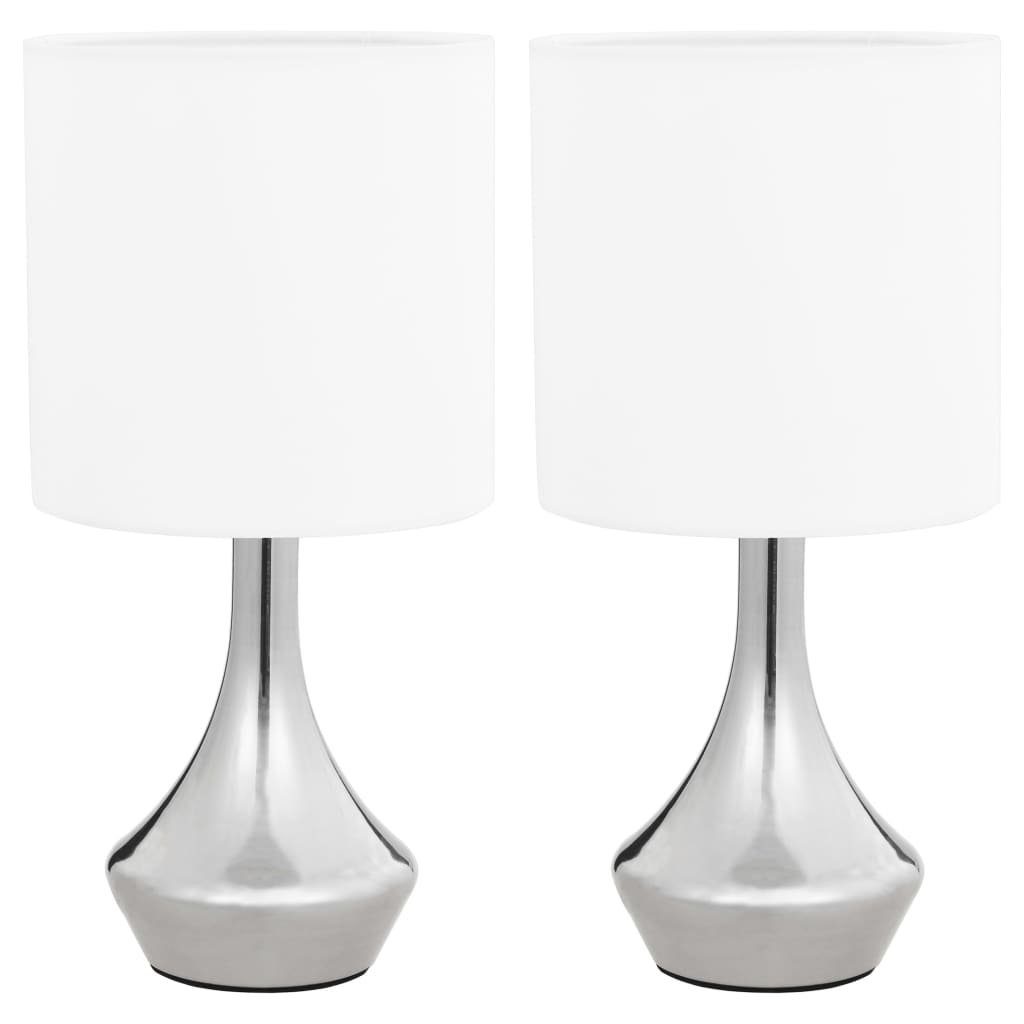 vidaXL Deckenleuchte Tischlampen 2 Stk. Touch-Sensor Weiß E14