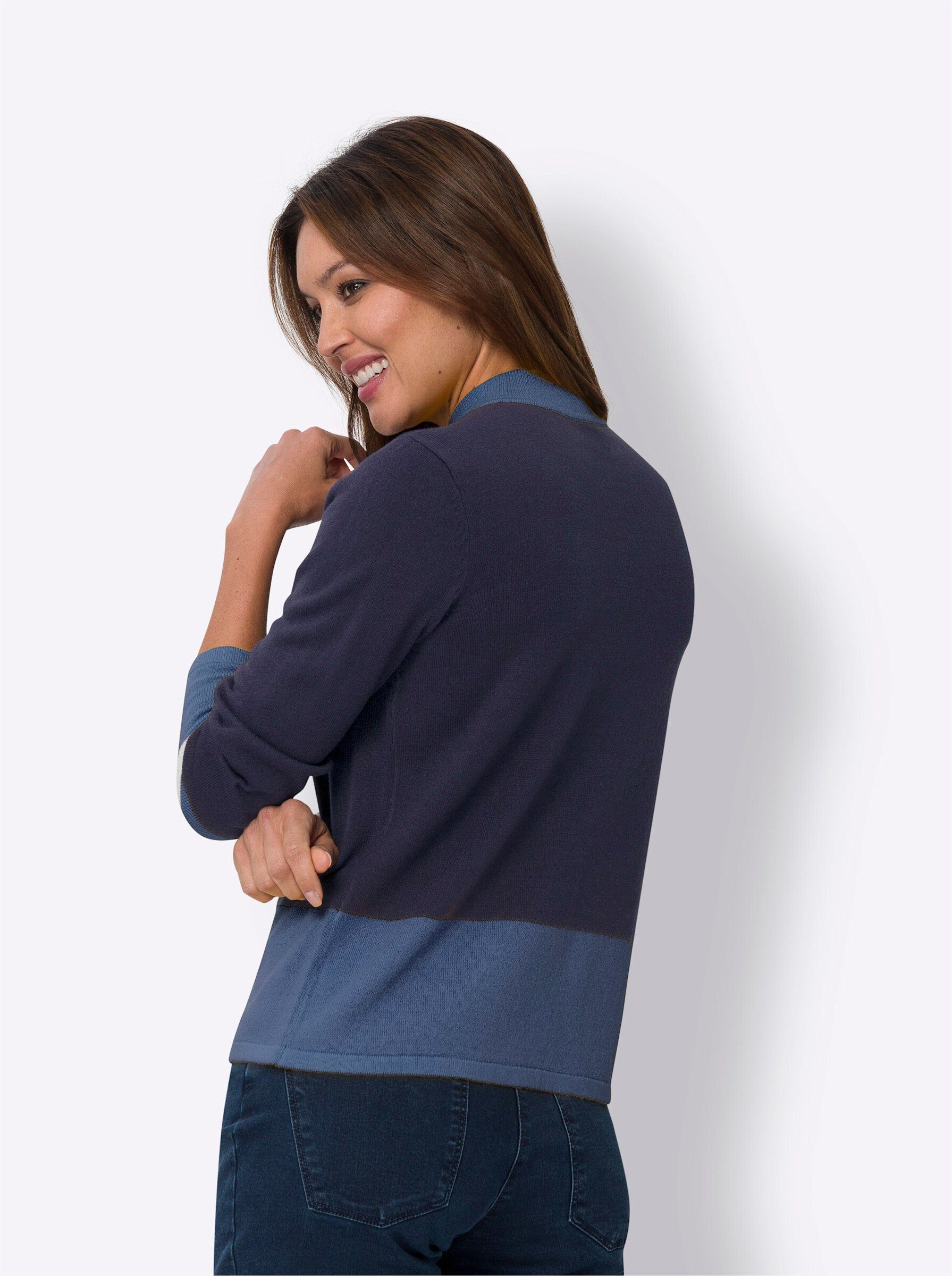 an! Strickpullover marine-jeansblau Sieh