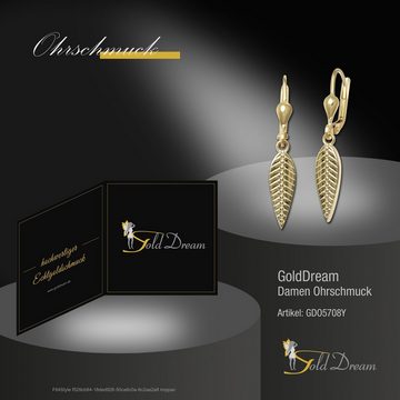 GoldDream Paar Ohrhänger GoldDream Ohrhänger Feder Ohrring Gold (Ohrhänger), Damen Ohrhänger Feder aus 333 Gelbgold - 8 Karat, Farbe: gold