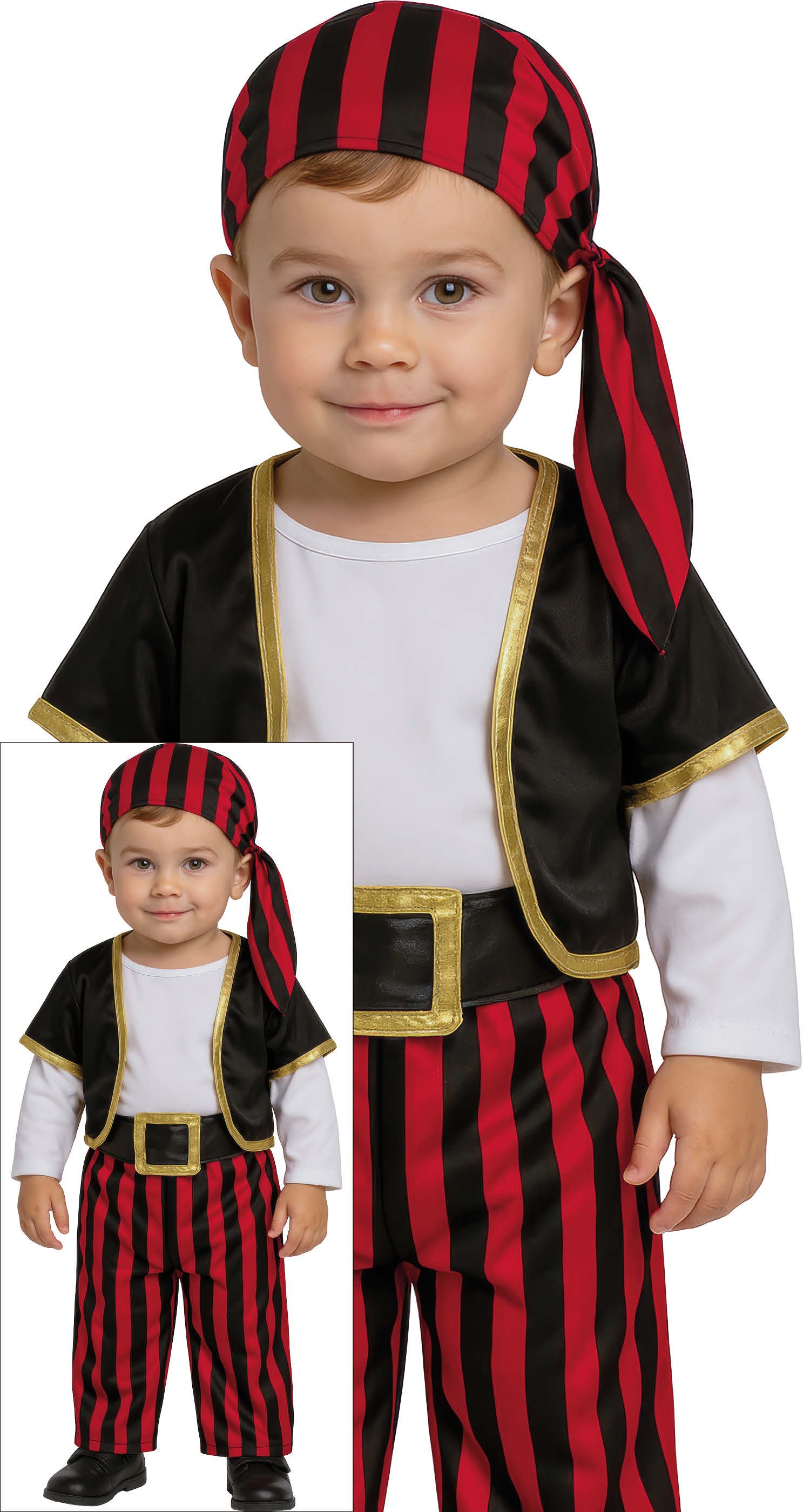 Fiestas Guirca Kostüm, Pirat Abenteuer Set Karneval Kostüm Fasching Baby Piratenoutfit Zweit