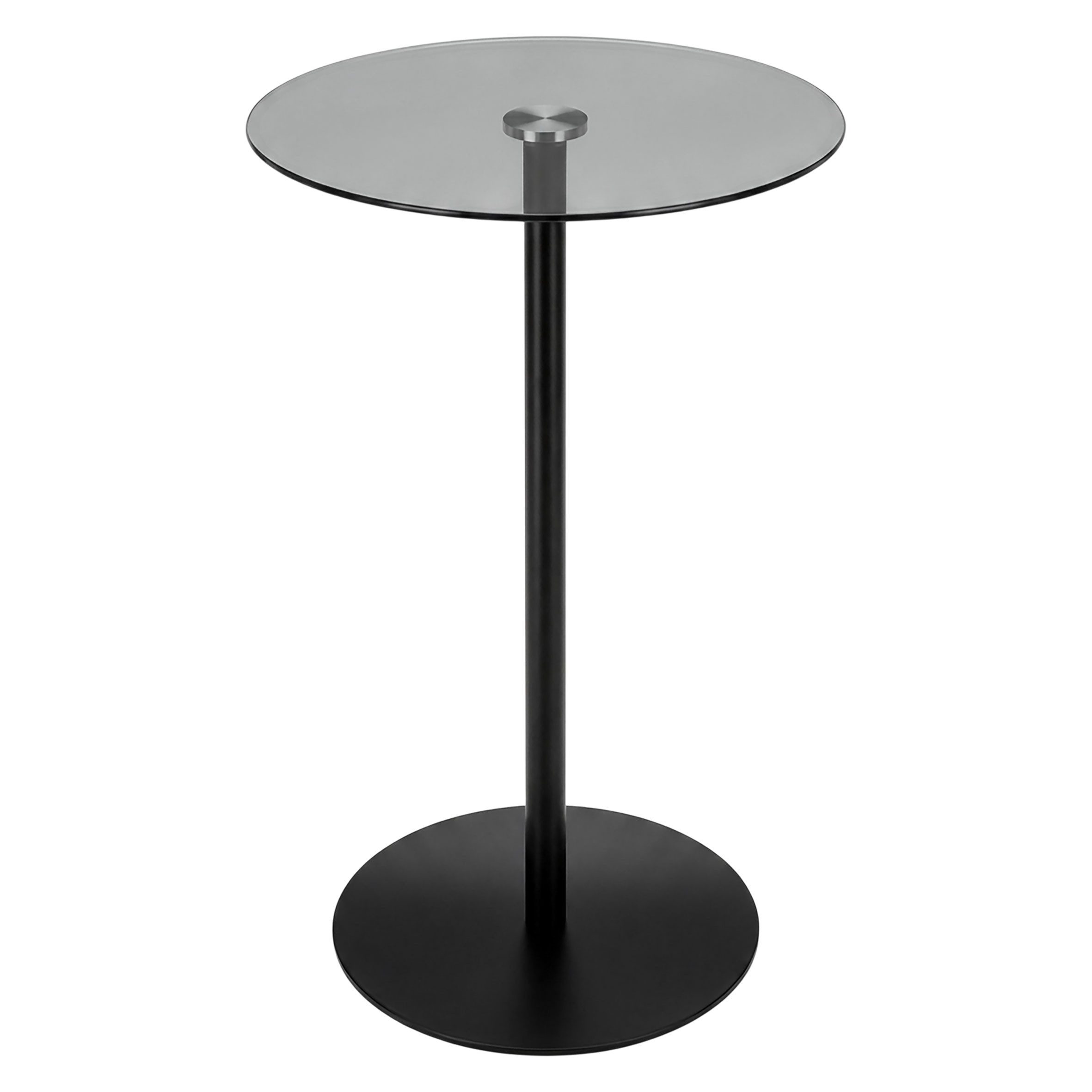Spetebo Beistelltisch Metall Beistelltisch rund mit Glasplatte (H 53 x Ø 35 cm, 1-St., 1x Couchtisch), Standfuß von ca. 27 cm Durchmesser