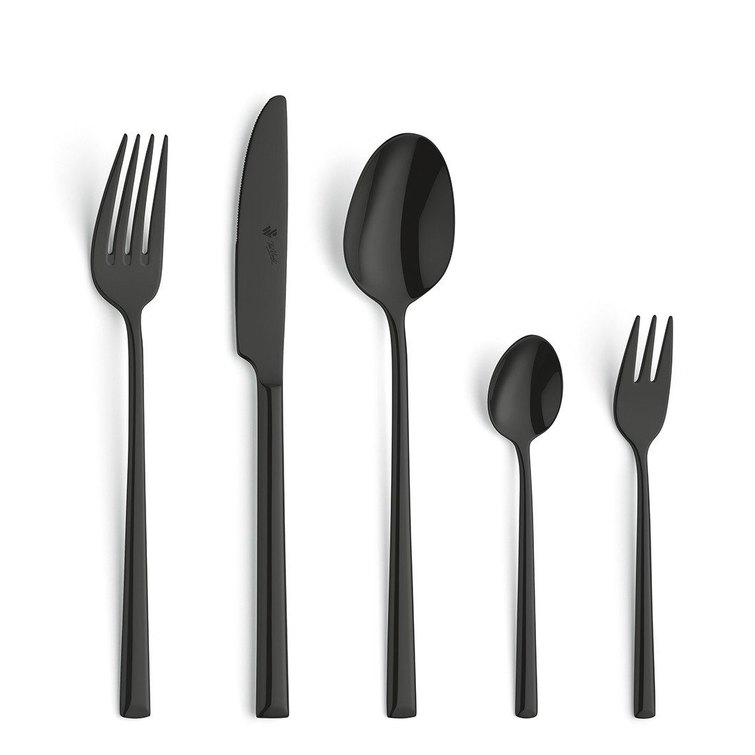 Paul Wirths Besteck-Set VIVENDI (30-tlg), 6 Personen, Edelstahl 18/10, PVD schwarz, hochglanzpoliert