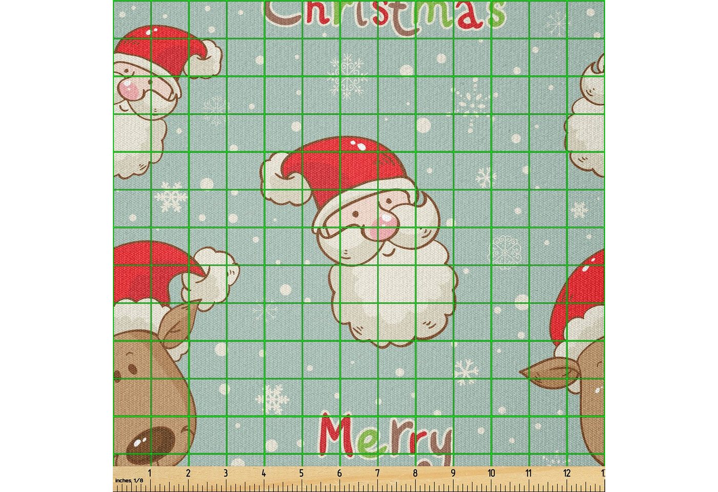 Thumbnail - Abakuhaus Stoff ausdehnbar mit Elestan für Heimwerkarbeiten und Näharbeiten, Weihnachten Sankt Deer Weinlese