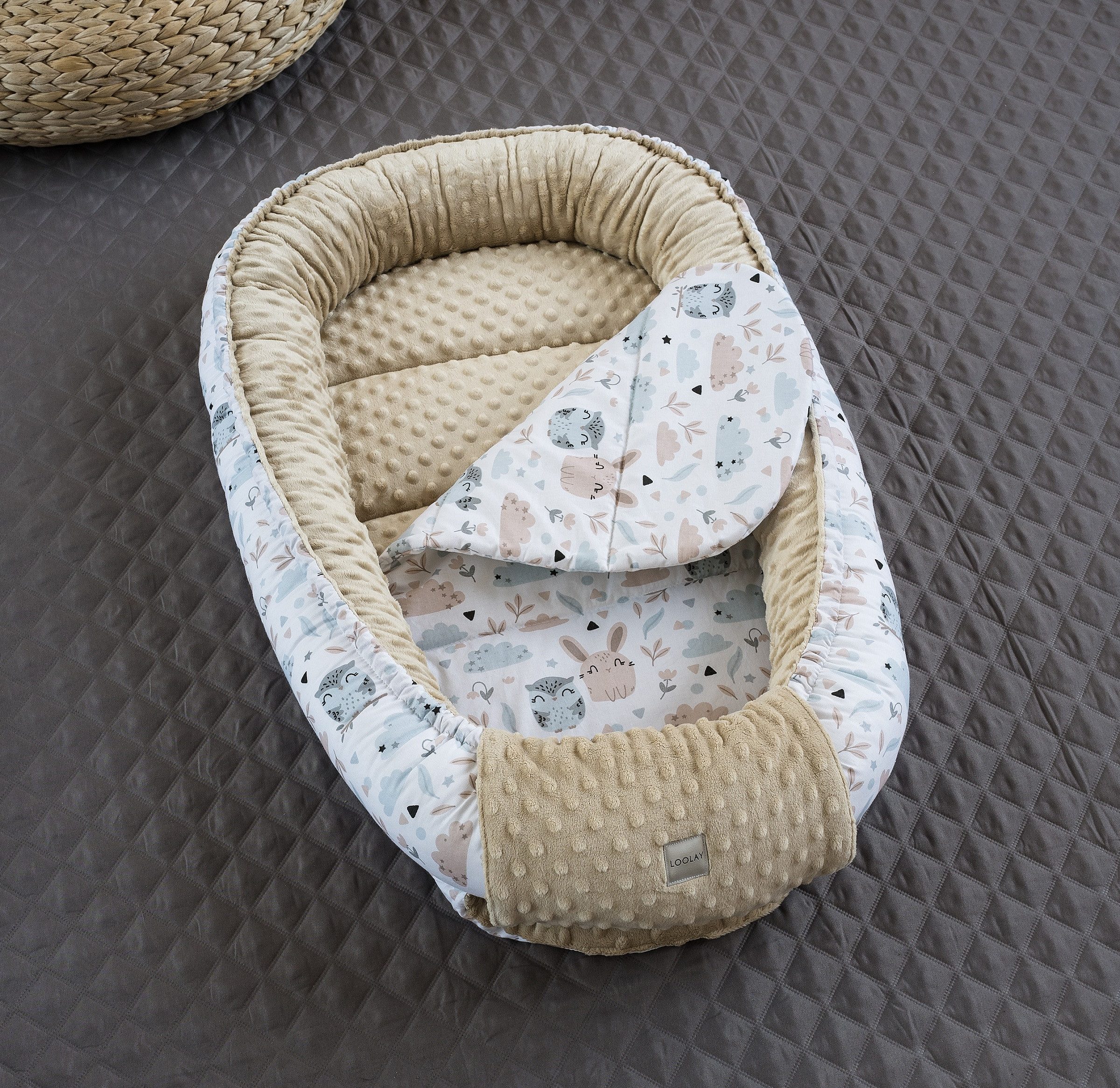 Loolay Baby-Reisebett HASE Beige Weiß/ MINKY günstig online kaufen