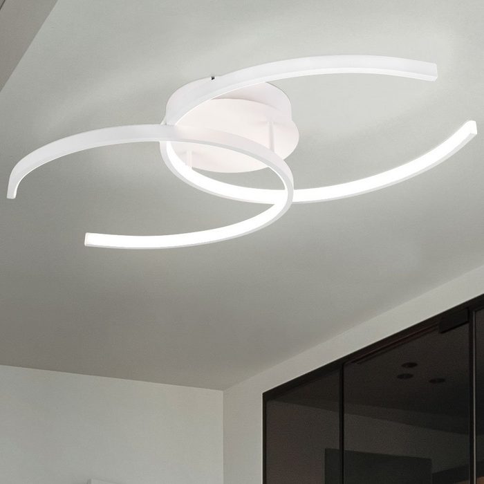 etc-shop LED Deckenleuchte LED-Leuchtmittel fest verbaut Warmweiß LED Decken Lampe Wohn Zimmer Beleuchtung Ring Design Leuchte weiß