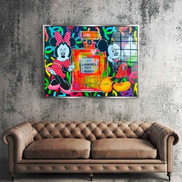 DOTCOMCANVAS® Acrylglasbild Enjoy your Life - Acrylglas, Micky Maus Acrylglasbild Minnie Maus Comic enjoy your life Chanel N° 5