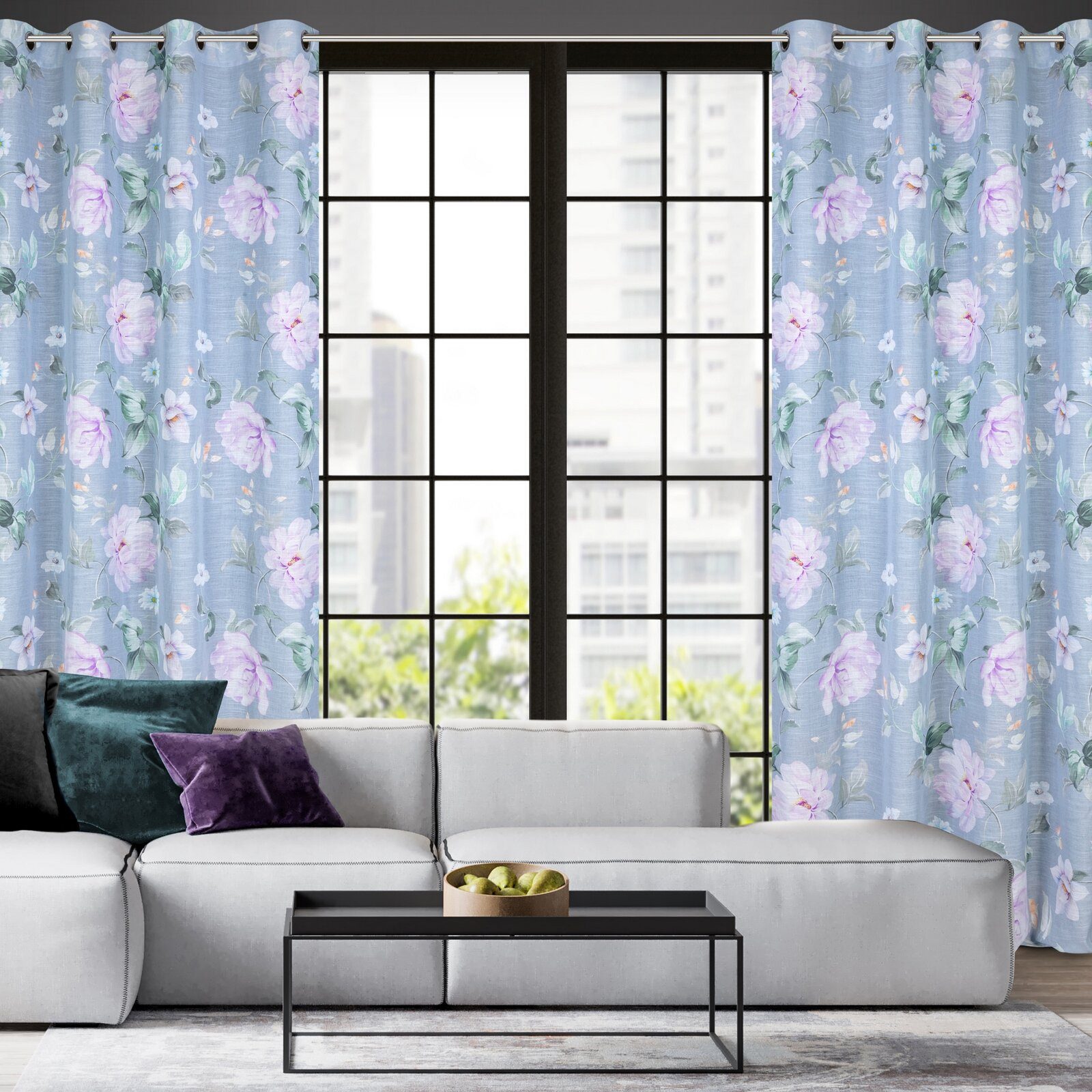 Eurofirany Gardine Landhaus Gardinen mit Blumenmuster günstig online kaufen