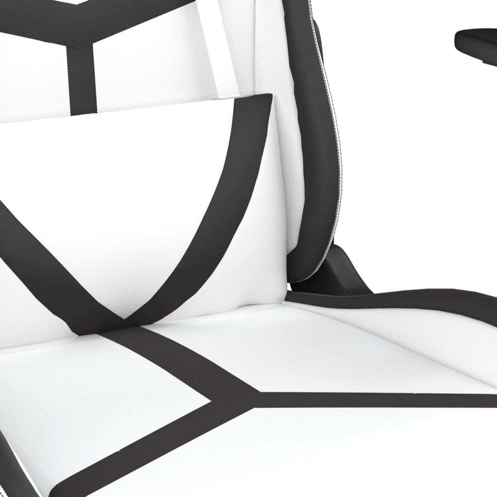 furnicato Gaming-Stuhl Fußstütze Kunstleder Schwarz und mit St) Weiß (1