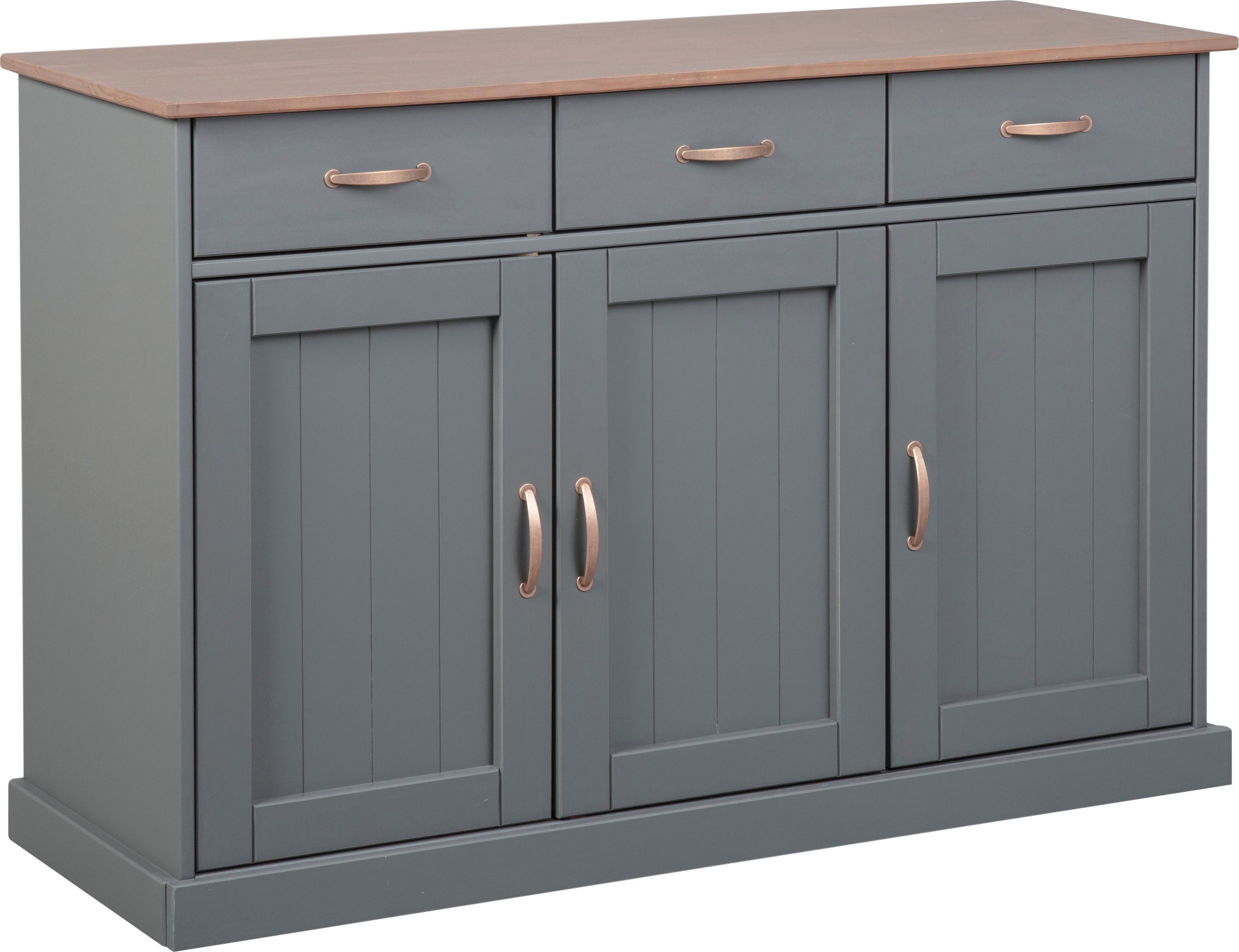 Inter Link Kommode Luzerna Kiefer Massivholz, FSC, Sideboard, Stauraummöbel, Buffetschrank, Anrichte im Landhausstil, BxTxH: 131 x 45 x 86 …